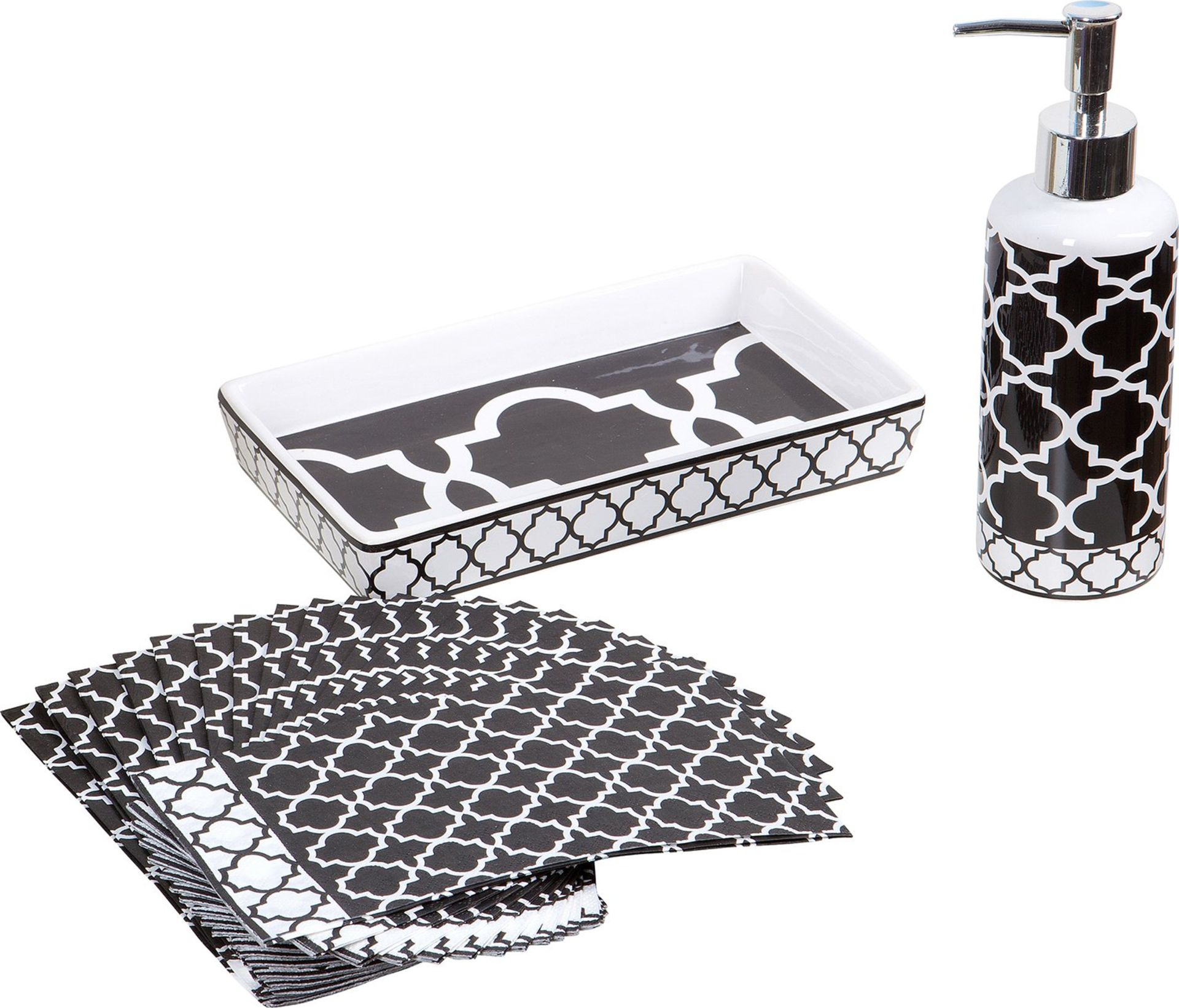 25 - 20 pc. Decorative Bath Sets - Black Lattice