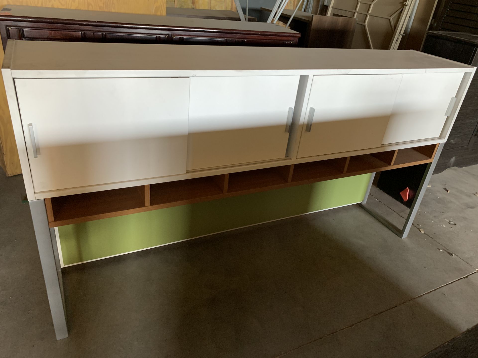 Modern White Desk Topper for storage with Shelves **Las Vegas Pick-Up only, see description below**