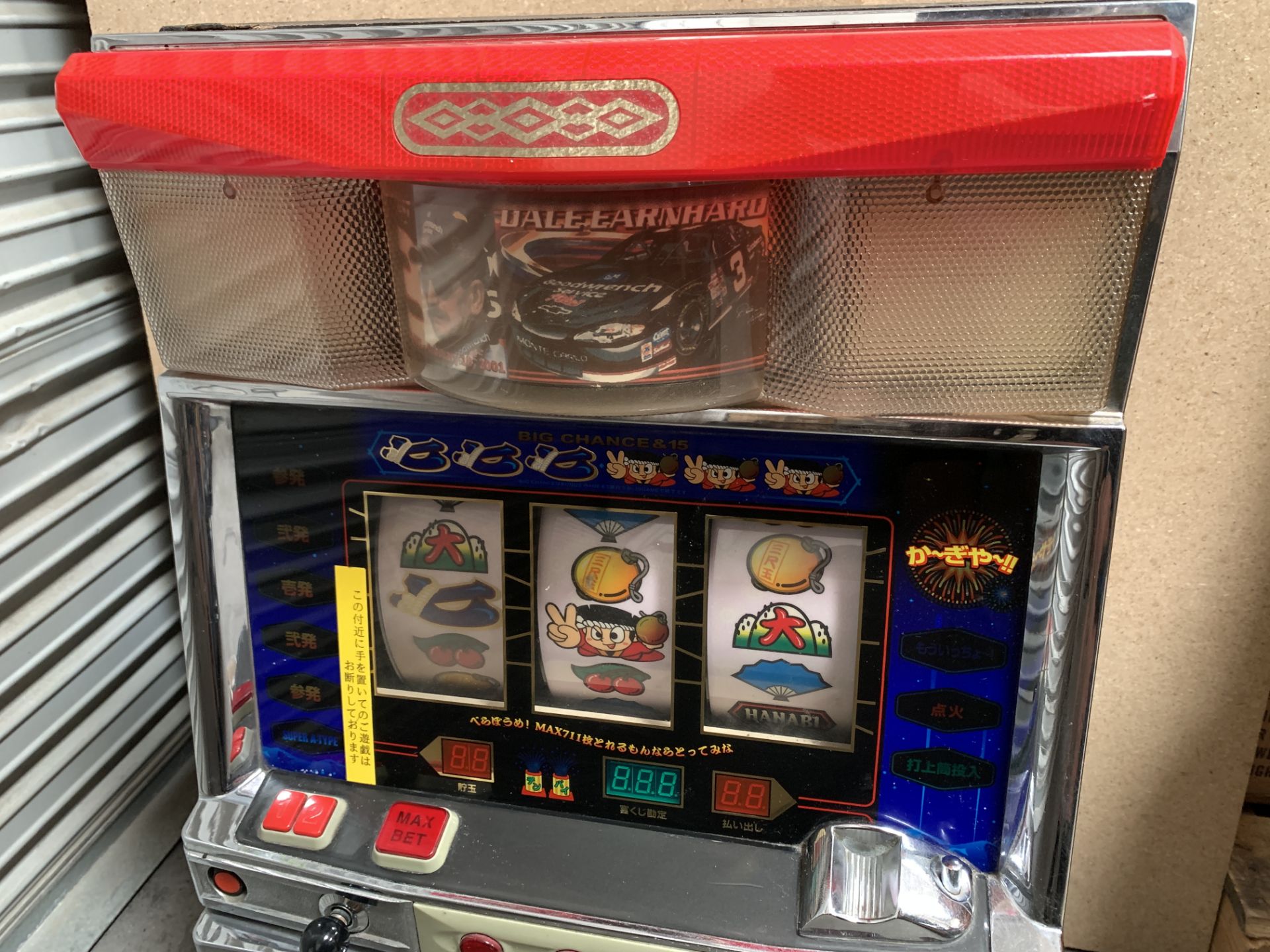 Vintage Classic Slot Machine, Dale Ernhardt Racing, by Aruze Corp + Coins - Image 4 of 9