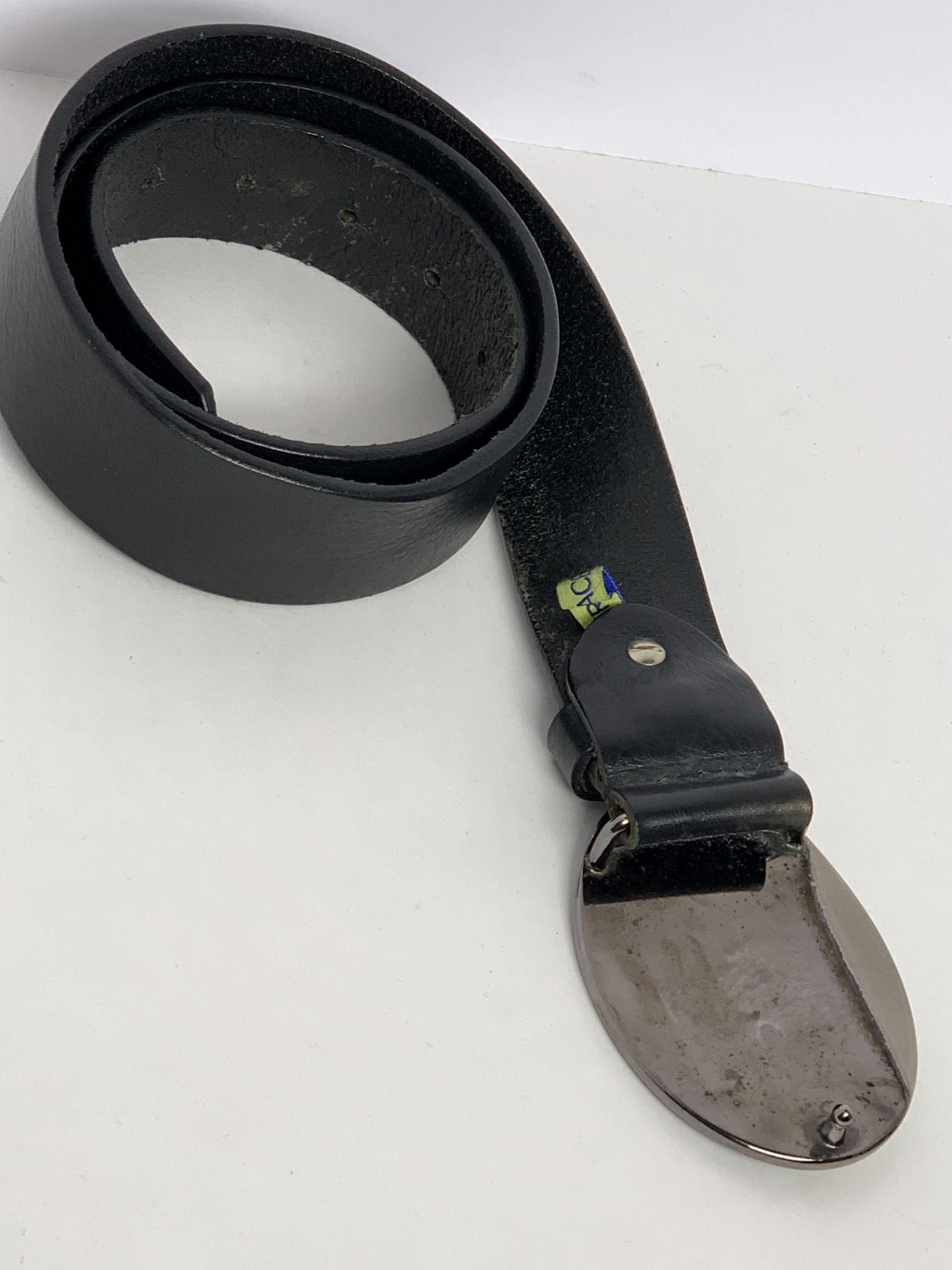 Versace Jeans Black Leather Belt with oversized buckle - Image 2 of 3