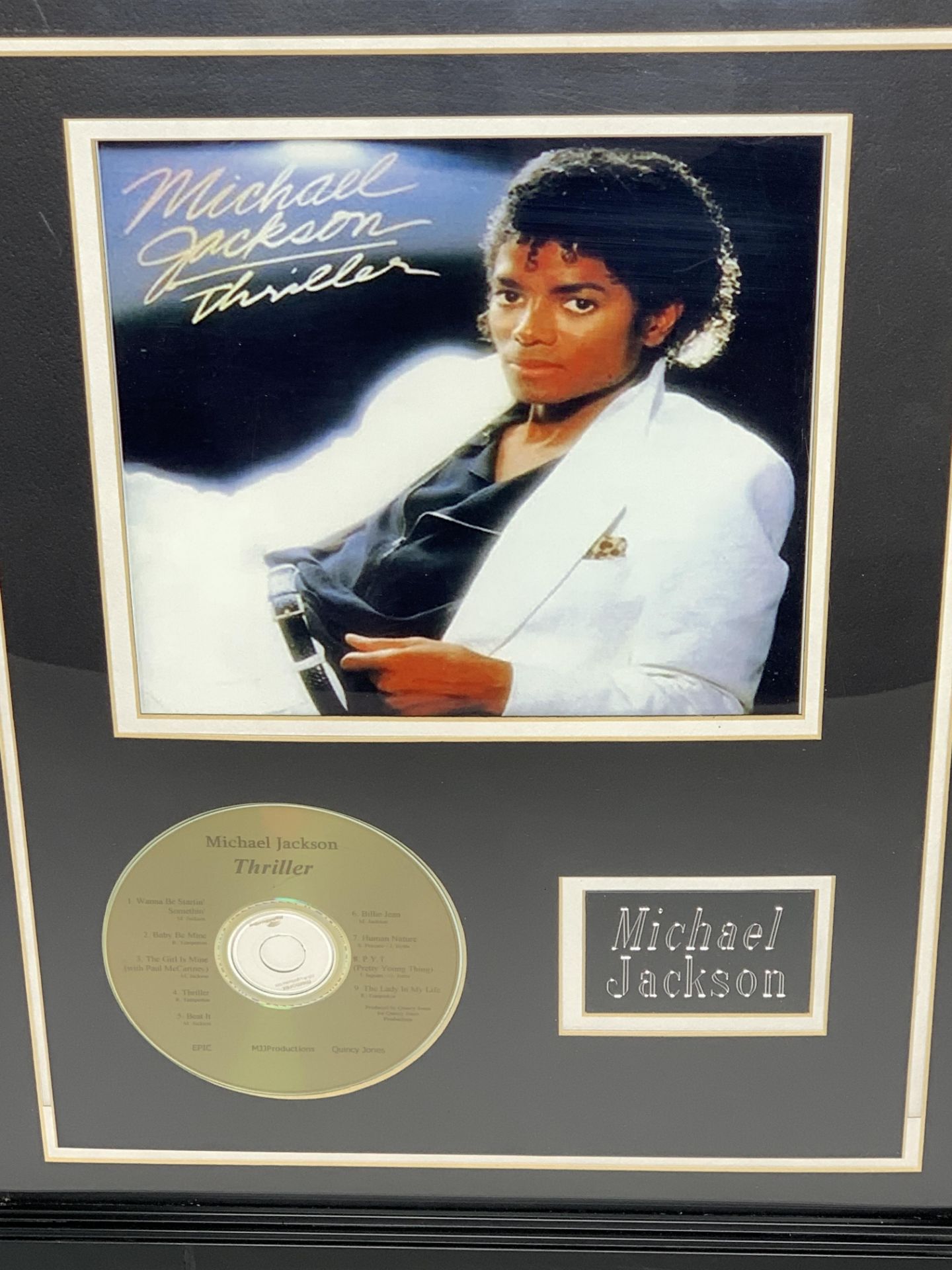 Michael Jackson Framed Memorabilia Photo Plaque and Disc - Image 2 of 5