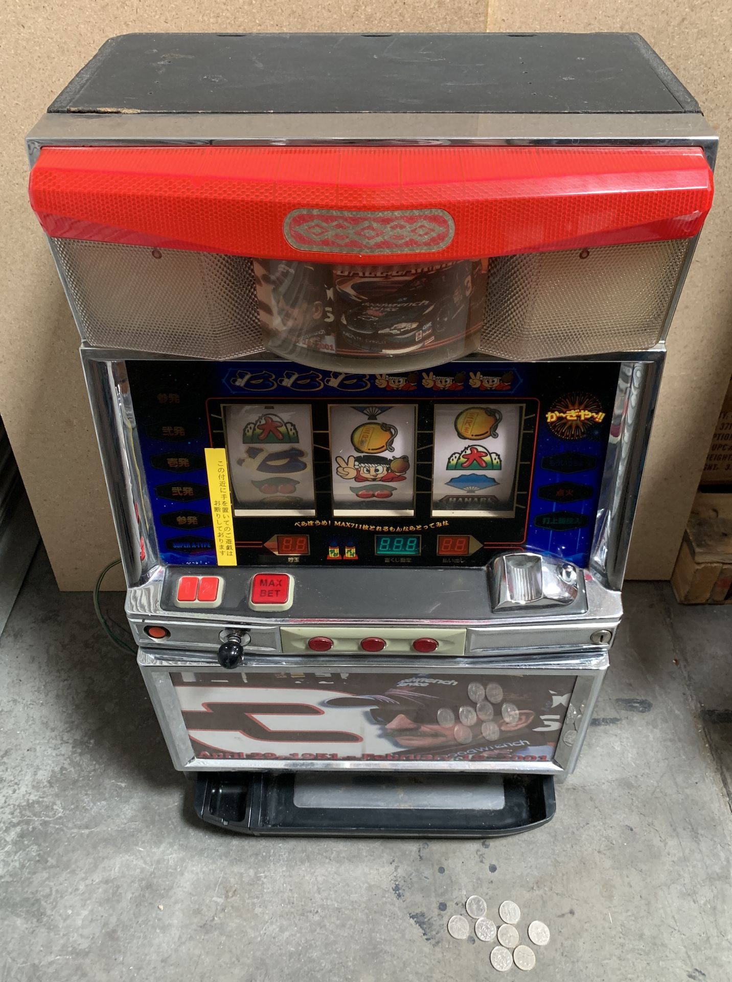 Vintage Classic Slot Machine, Dale Ernhardt Racing, by Aruze Corp + Coins - Image 2 of 9