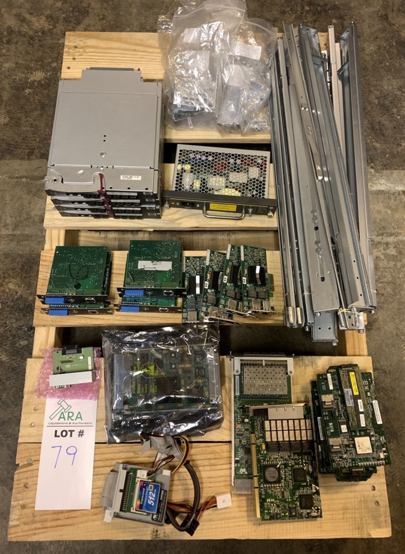 NETWORK EQUIPMENT, RAILS, CARDS AND MISC COMPUTER ITEMS   ALL ITEMS ARE SOLD AS IS UNTESTED BUT CAME