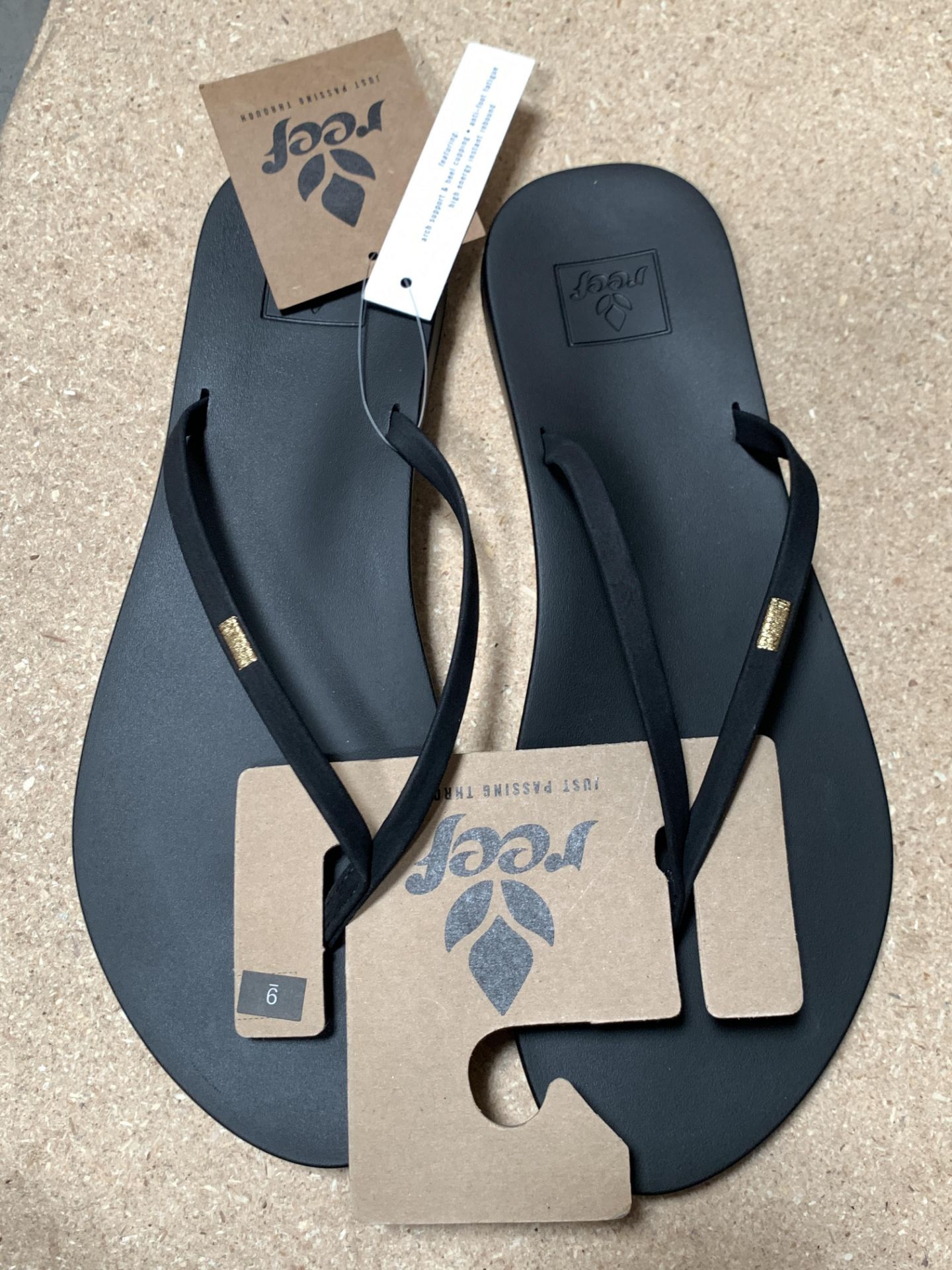 10 REEF Flip Flop Sandals, Cushion Bounce Slim, Black, New w. Tags, Various Sizes (Retail $410) - Image 3 of 5