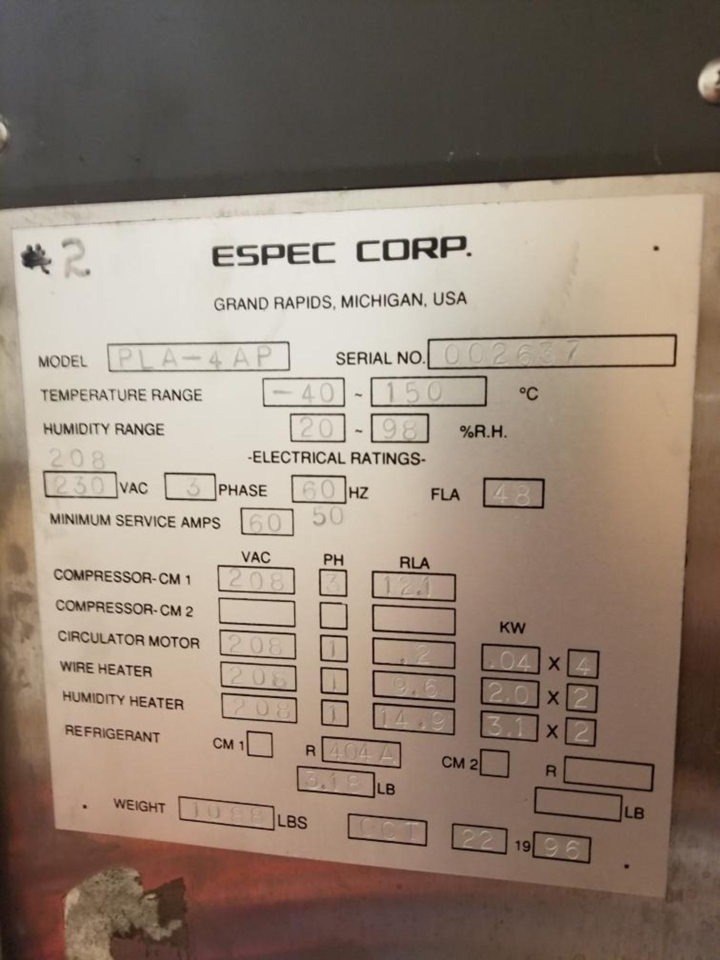 Tabai Espec Corp EY-101 Environmental Temperature Humidity Chamber Yokogawa *Los Angeles Area PickUp - Image 9 of 9