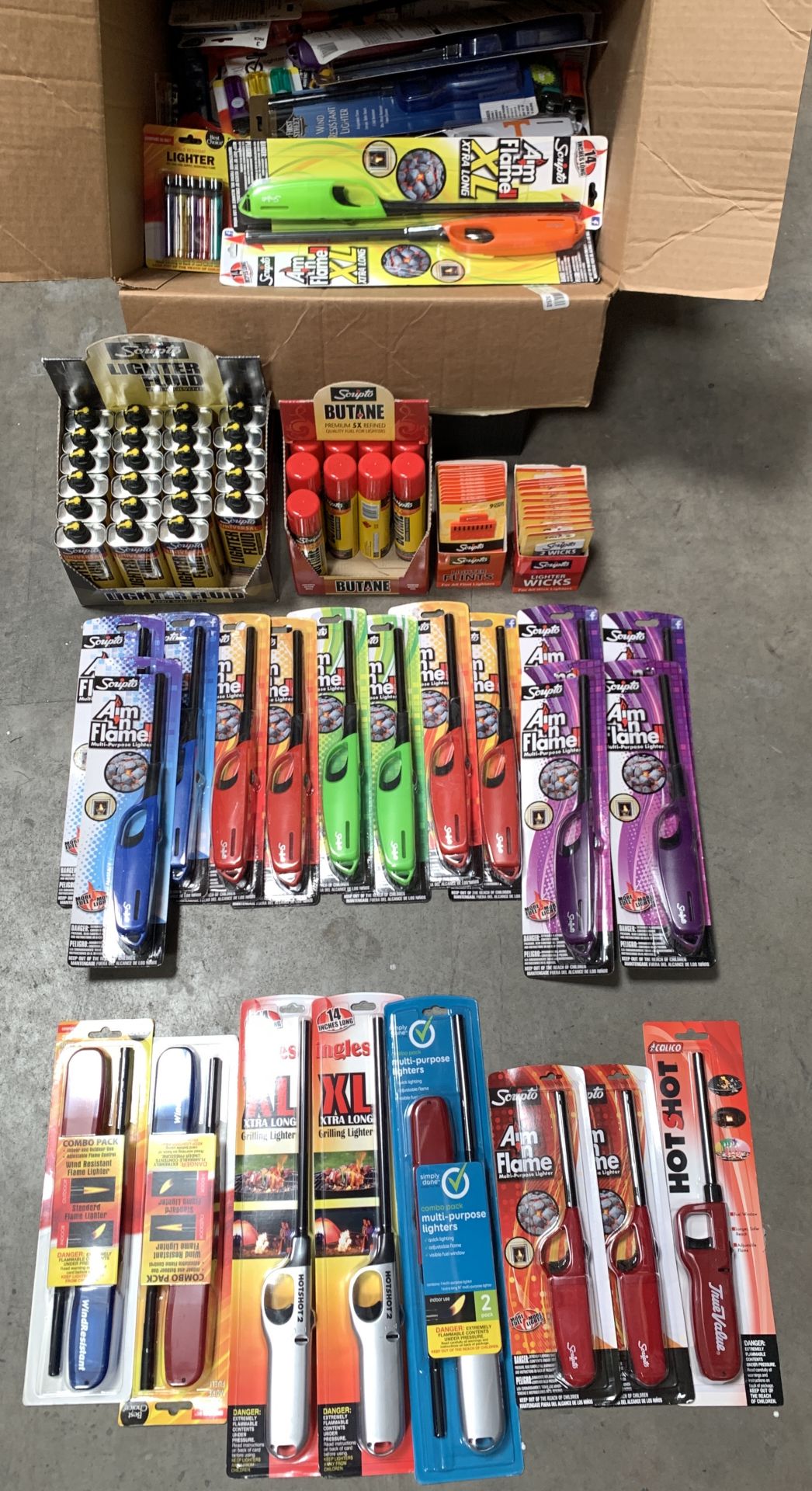 100++ NEW Wholesale Priced Retail Ready Flame Lighters, Lighters, Butane and Lighter Fluid