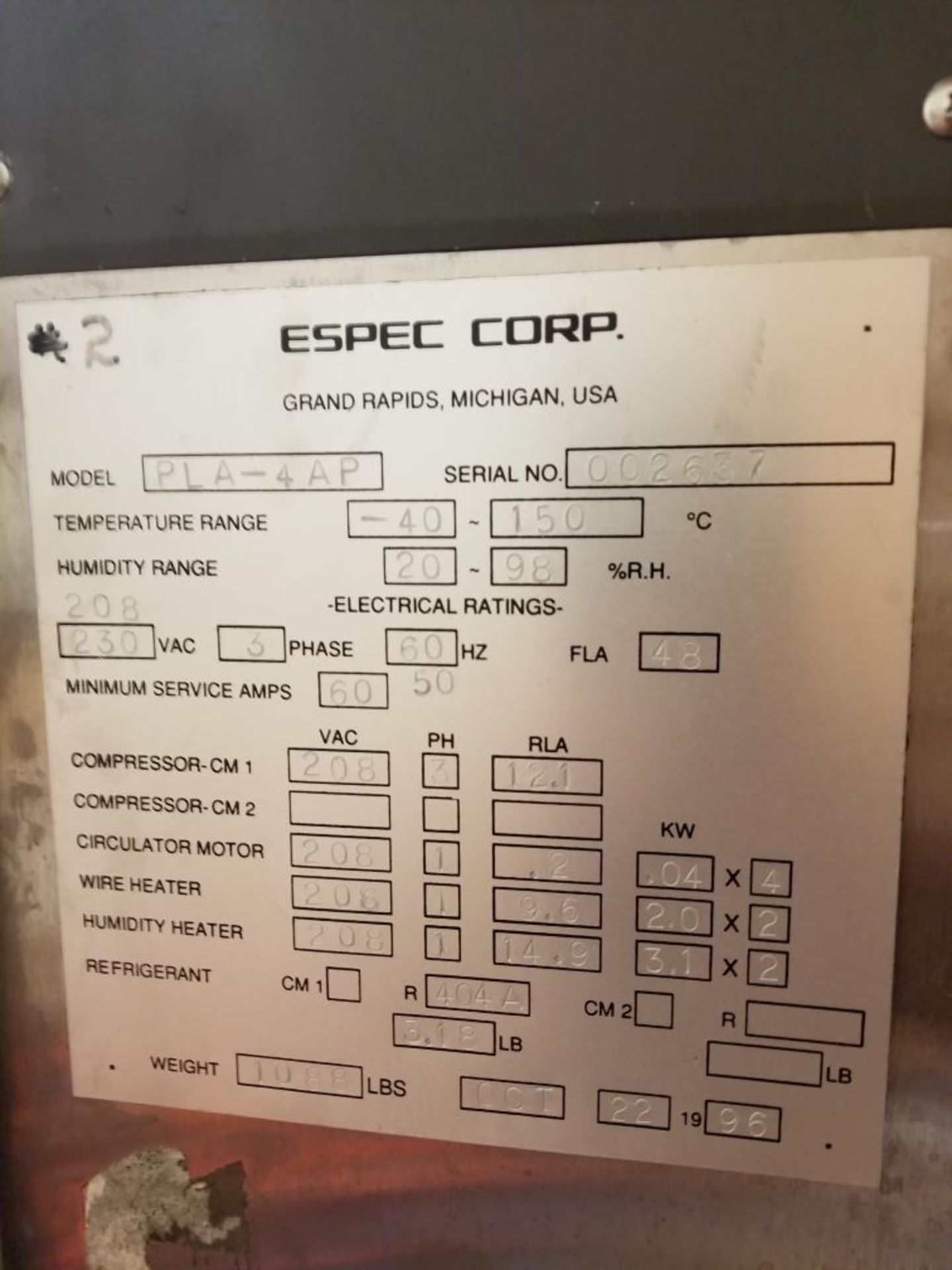 Tabai Espec Corp EY-101 Environmental Temperature Humidity Chamber Yokogawa *Los Angeles Pick Up - Image 4 of 9
