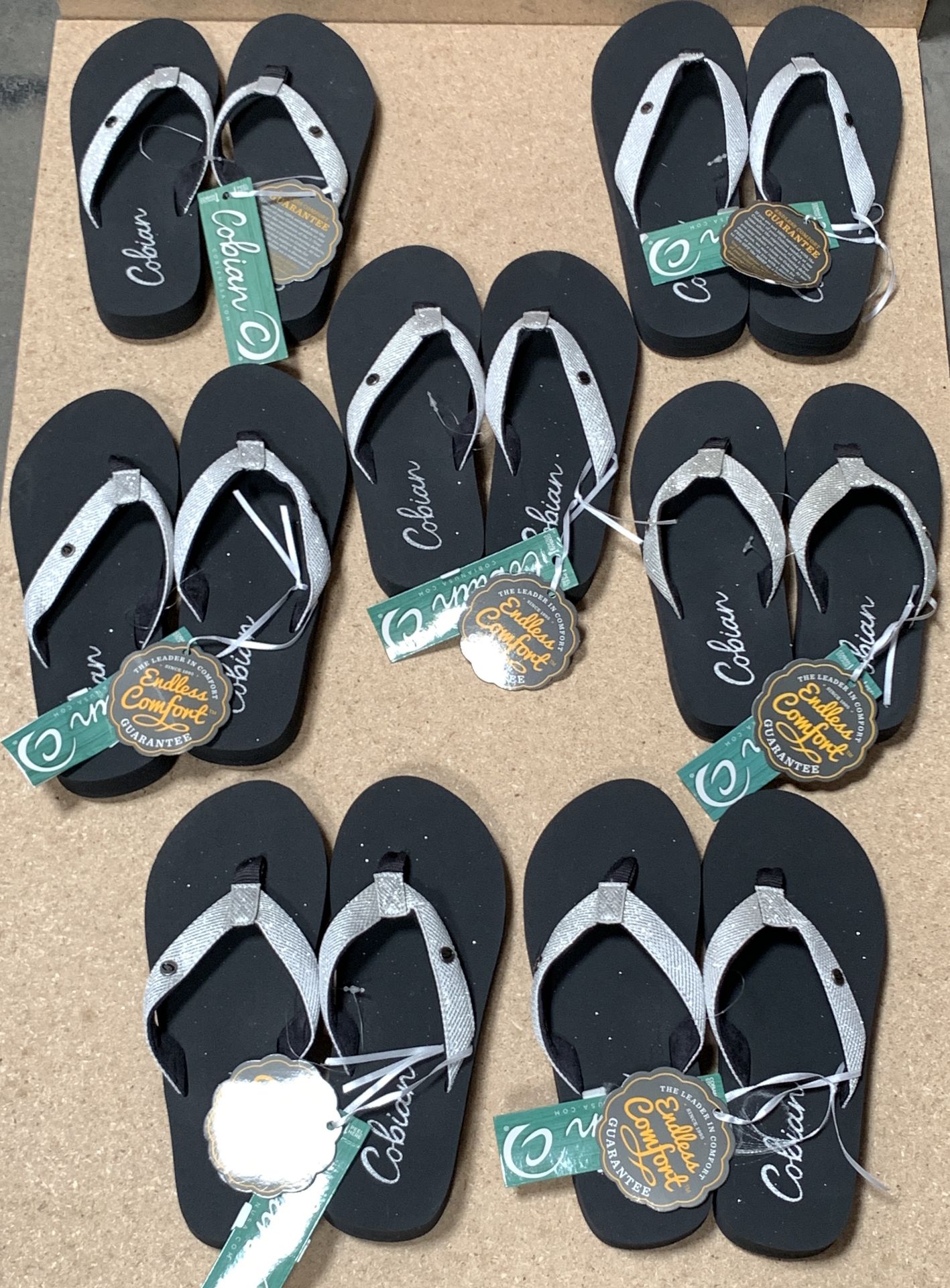 7 Pairs Cobian Flip Flop Sandals, Cancun Bounce, New w. Tags, Various Sizes (Retail $266) - Image 2 of 4