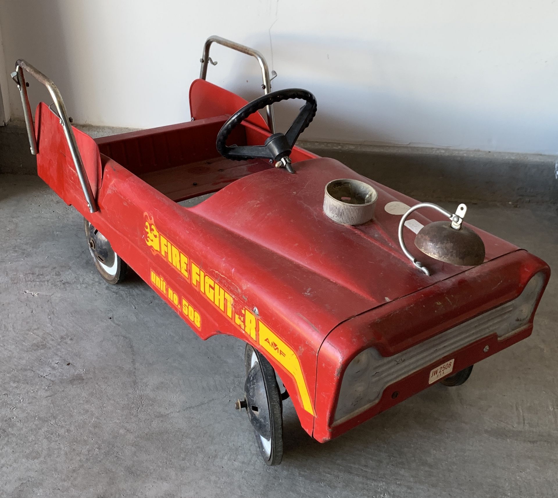 Vintage Fire Engine Truck, Children's Pedal Riding Car, AMF Fire Fighter