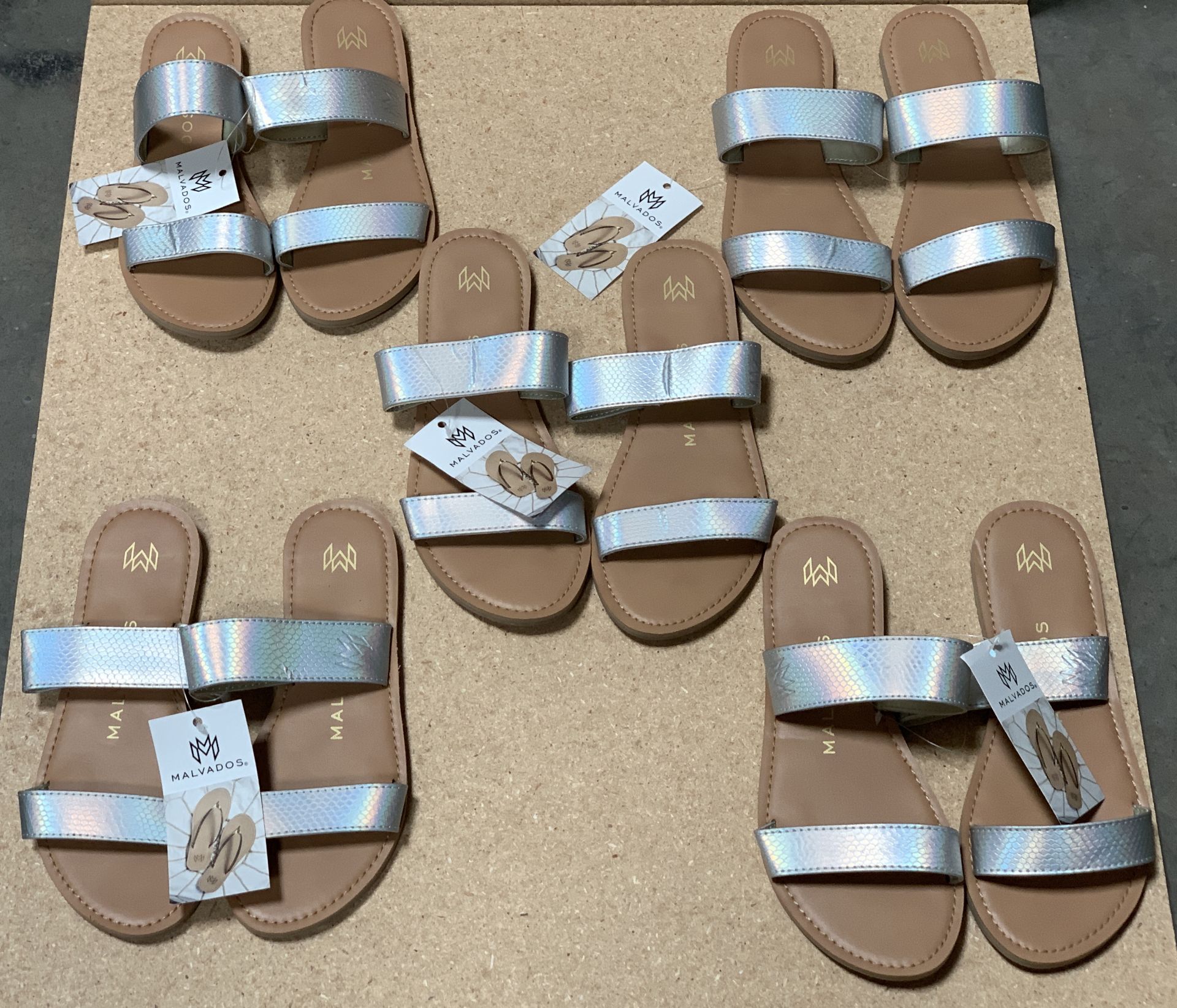 5 Pairs Malvados Flip Flop Sandals, Icon Azelea Reptile, New with Tags, Various Sizes ($230 Value) - Image 2 of 5