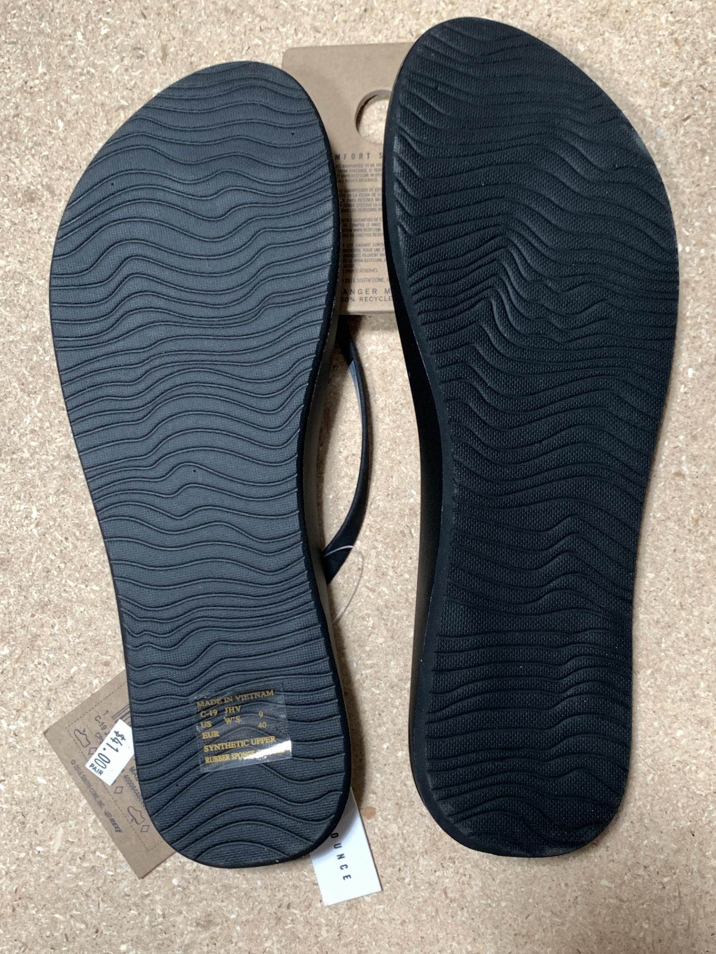 10 REEF Flip Flop Sandals, Cushion Bounce Slim, Black, New w. Tags, Various Sizes (Retail $410) - Image 5 of 5