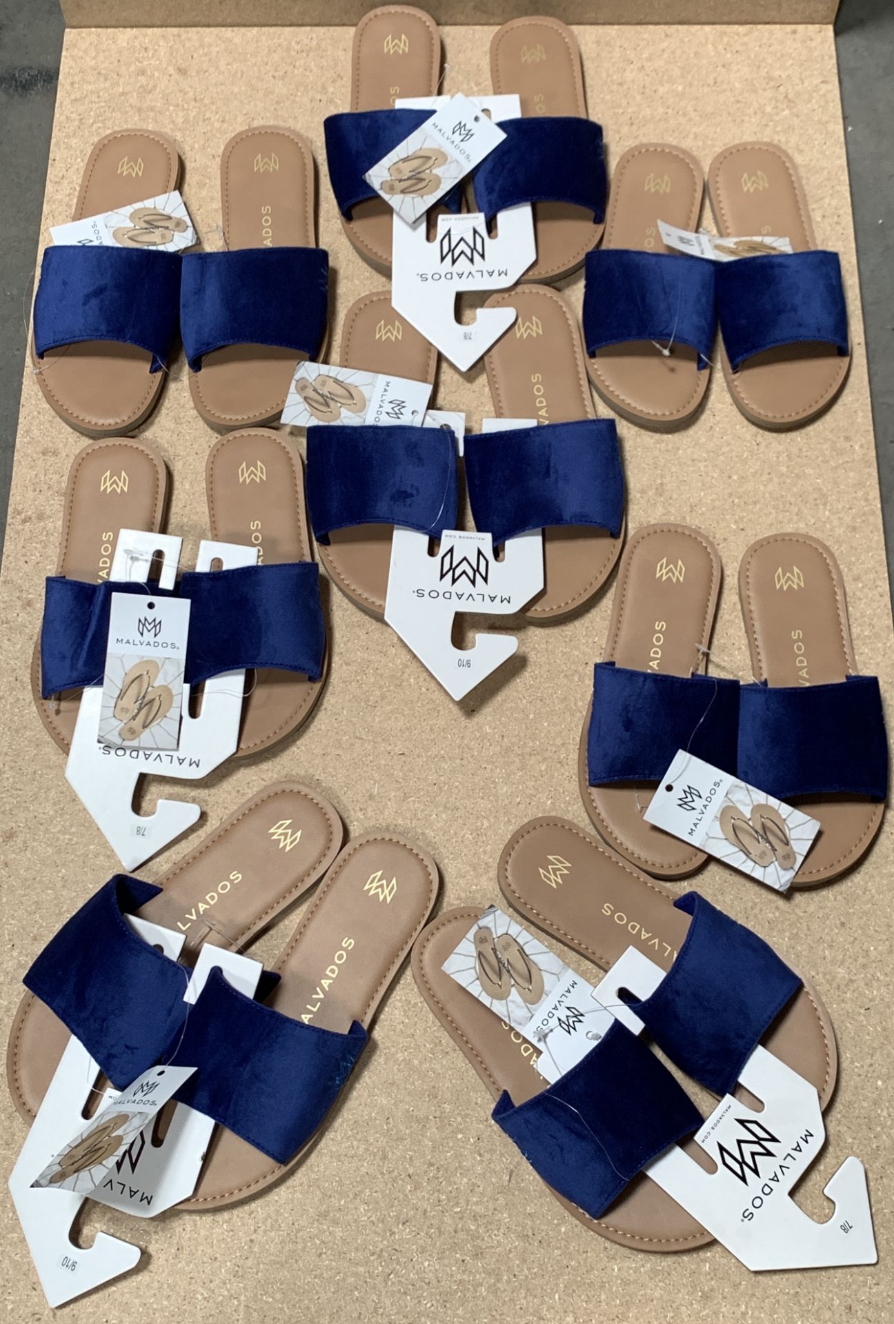 8 Pairs Malvados Flip Flop Sandals, New with Tags, Various Sizes, Icon Taylor Plush (Retail $368) - Image 2 of 5