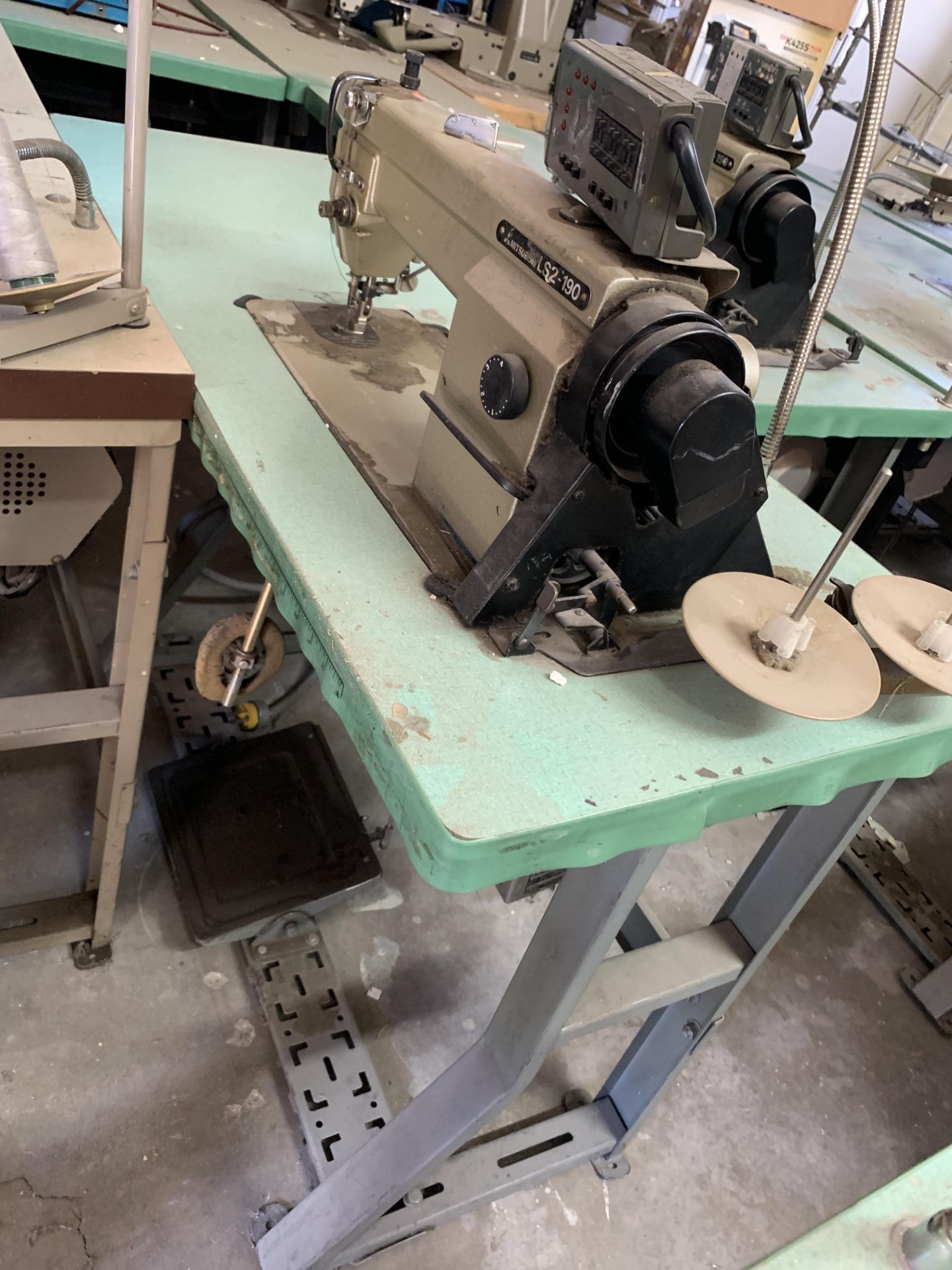 4 x Mitsubishi LT2-190 and LT2-230 2-Needle Sewing Machines, Including Tables *Las Vegas Pick Up - Image 11 of 17
