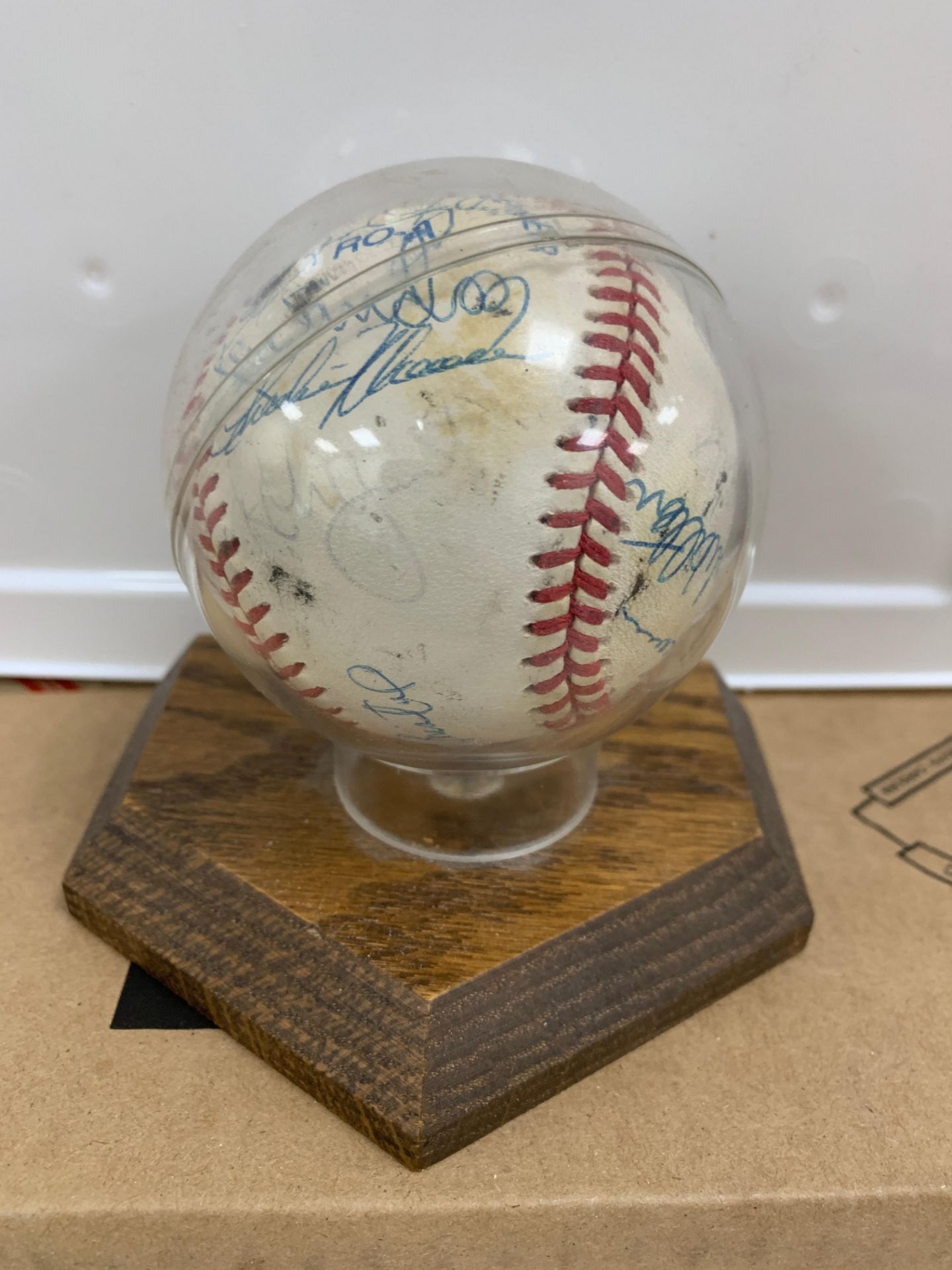 Signed Baseball by Milwaukee Braves Baseball Team, in Case and Stand - Image 5 of 5