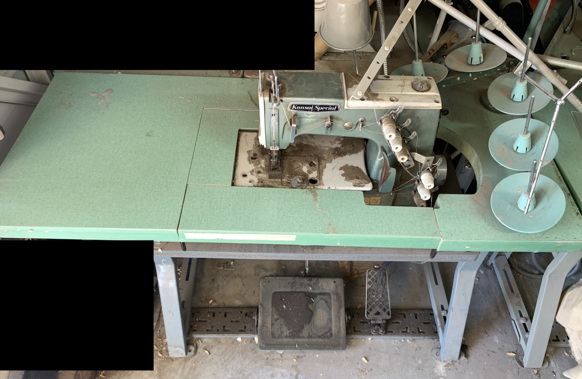 Kansai Special 3-Needle Sewing Machine and Table, Mitsubishi Motor CB-402E *Las Vegas Pick Up - Image 2 of 8