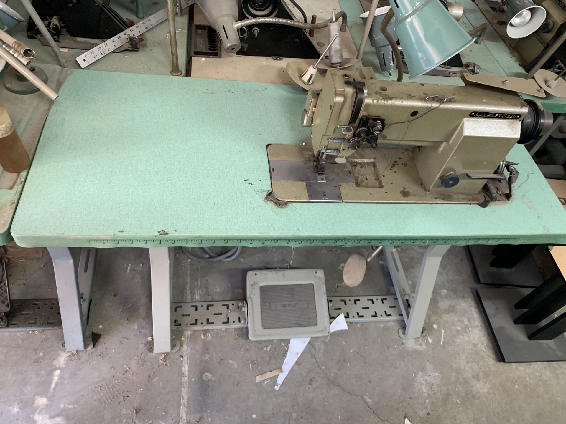 4 x Mitsubishi LT2-190 and LT2-230 2-Needle Sewing Machines, Including Tables *Las Vegas Pick Up - Image 3 of 17