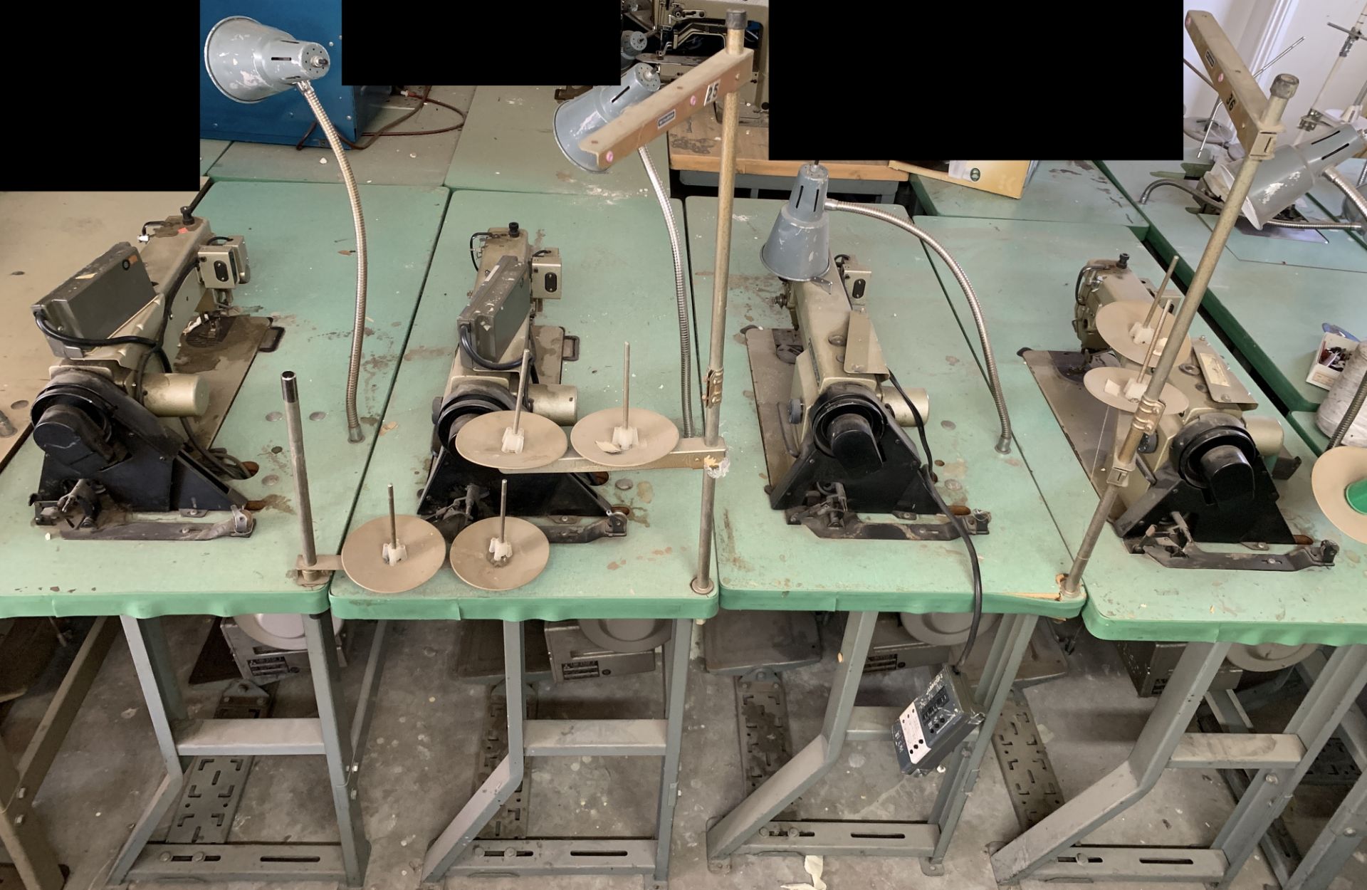 4 x Mitsubishi LT2-190 and LT2-230 2-Needle Sewing Machines, Including Tables *Las Vegas Pick Up