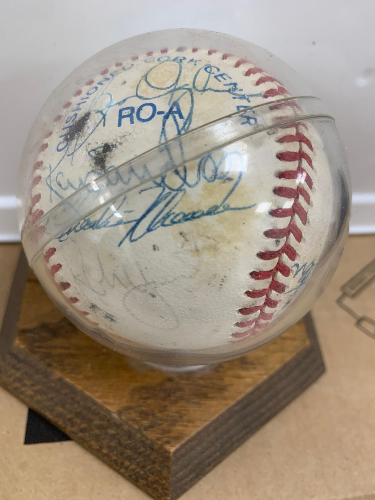 Signed Baseball by Milwaukee Braves Baseball Team, in Case and Stand - Image 3 of 5