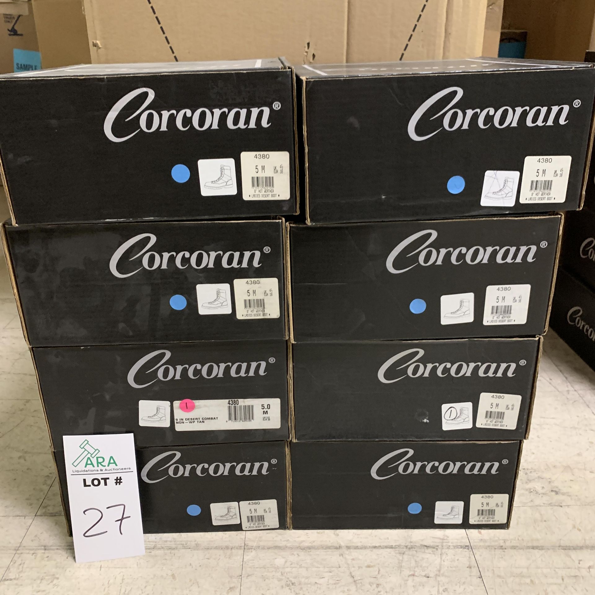 8 Pairs of Corcoran Desert Combat Boots, Tan 4380, Various Sizes, New in Box, Retail $400++