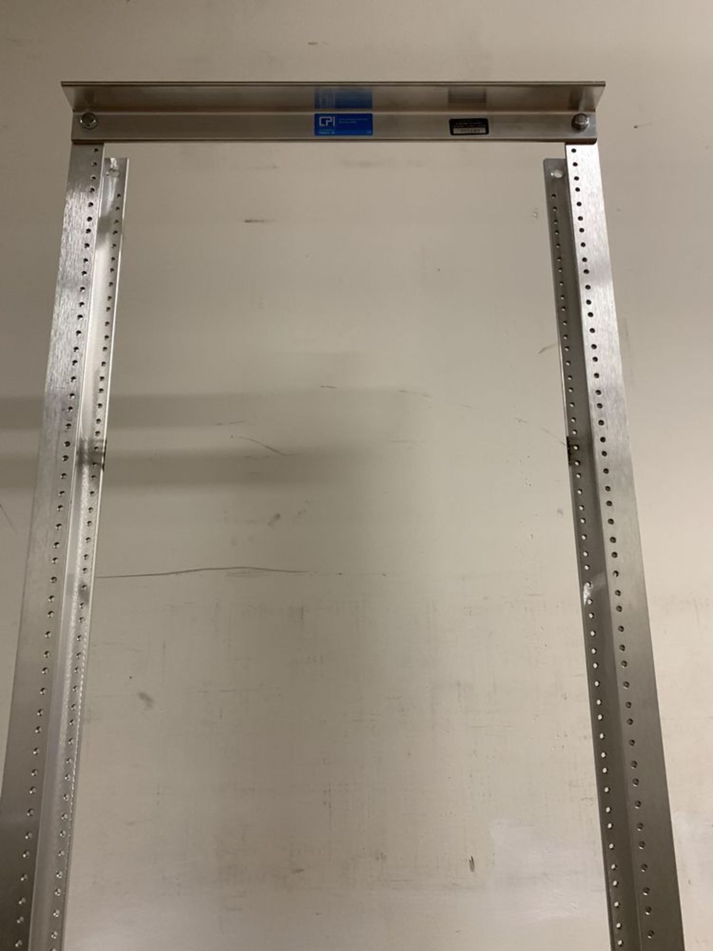 NETWORK SERVER RACK TOWER 7 FEET TALL, APPROX 20.5" WIDE AT OUTER EDGE, 17.75" INSIDE EDGE, AND WALL - Image 3 of 5