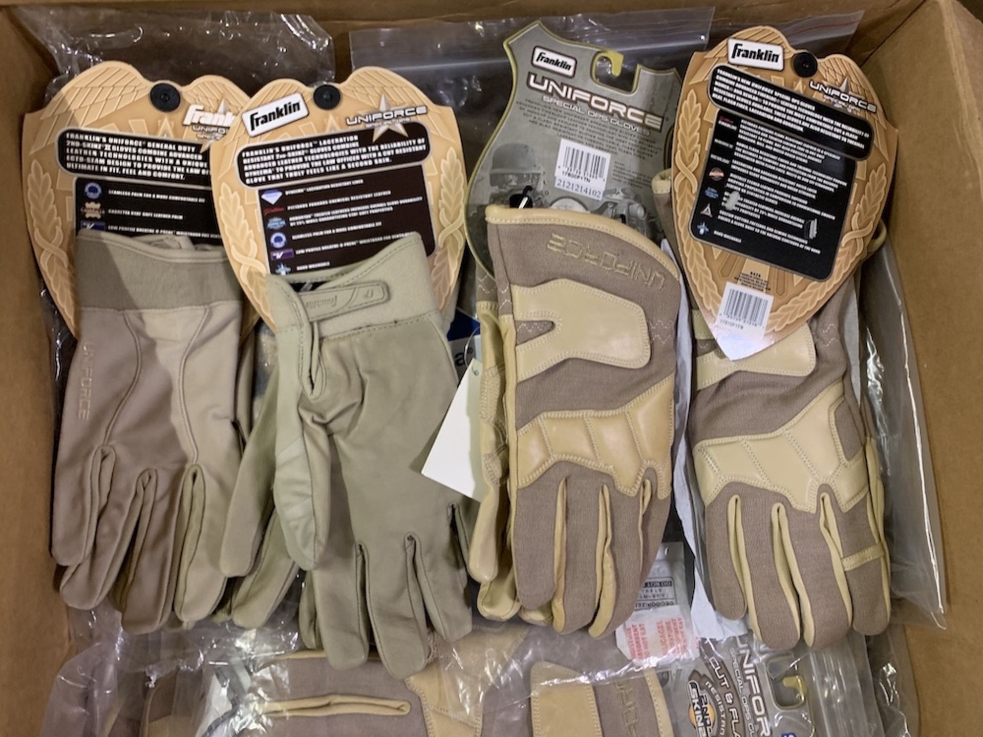 45 Pairs Franklin Uniforce Gloves, High Performance 2nd Skin2 "Special Ops" Sml, 4 Tan Styles, New - Image 3 of 3