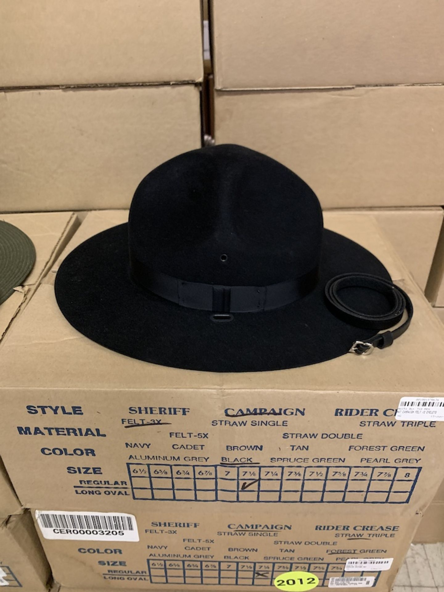 10 Campaign Uniform Hats, 9 The Lawman in Forest Green, 1 Campaign Black Felt Beaver Quality, New - Image 4 of 7