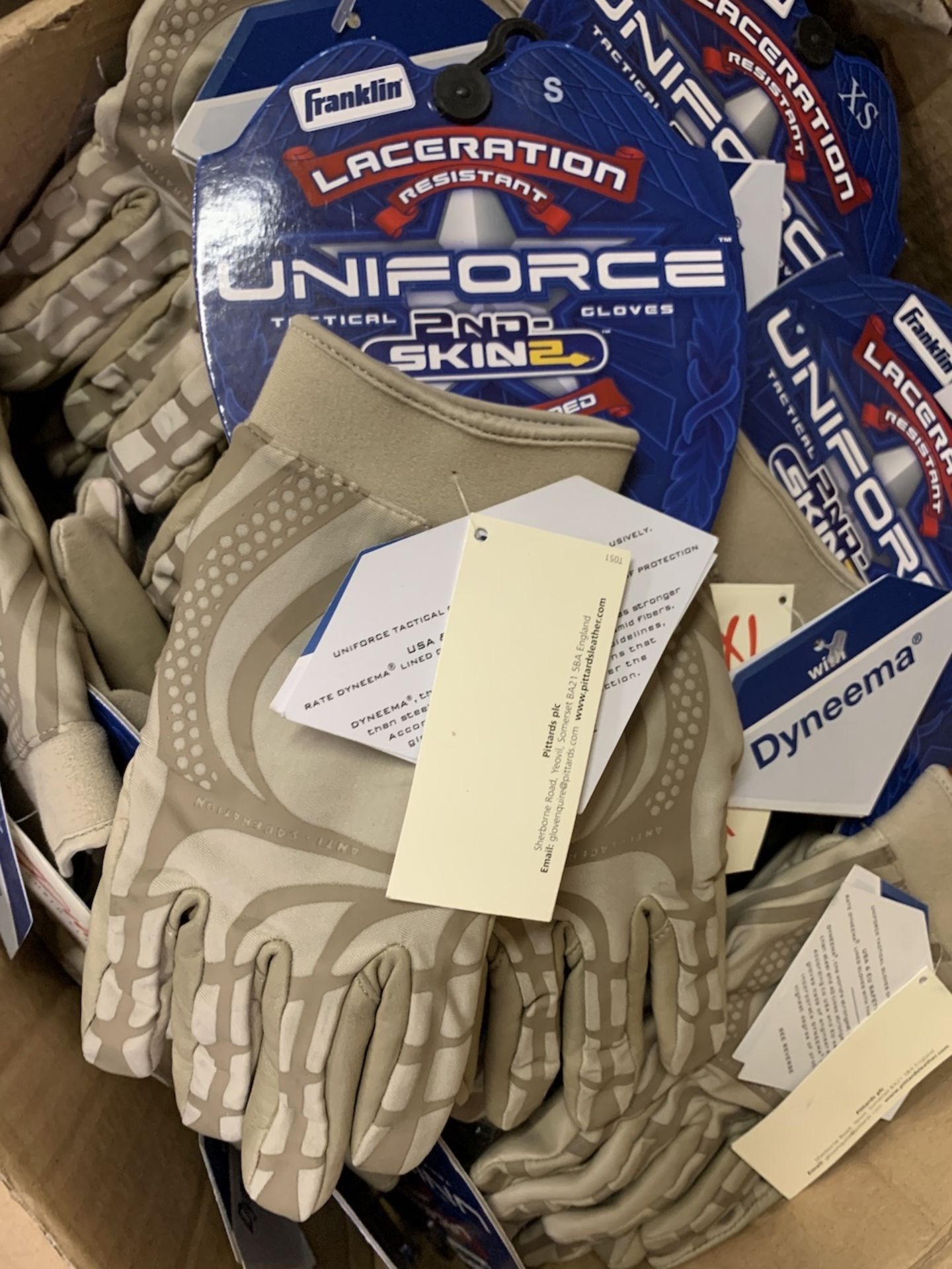 37 Pairs of Franklin Laceration Uniforce Gloves, High Performance 2nd Skin2 XS/S, Tan, New - Image 3 of 5