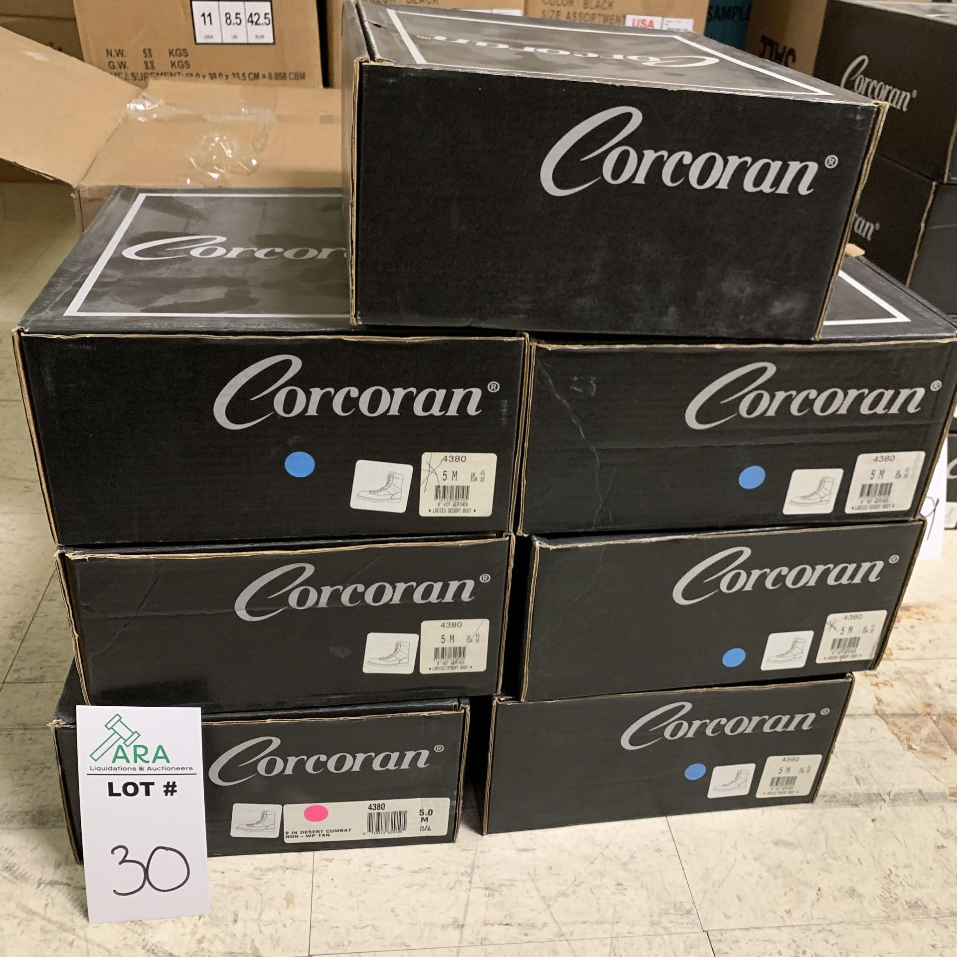 7 Pairs of Corcoran Desert Combat Boots, Tan 4380, Various Sizes, New in Box, Retail $350++