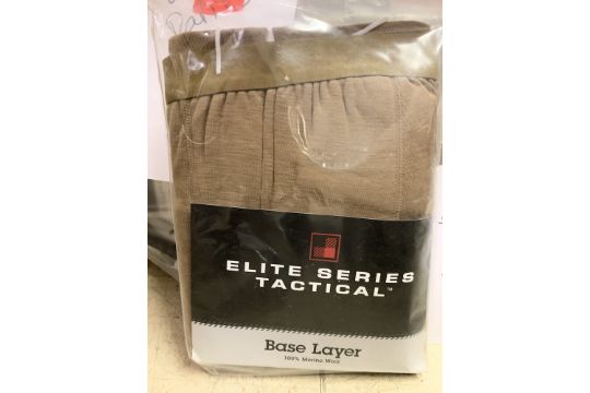 45 Pairs of Elite Series Tactical Base Layer Pants, New in Pack, Brown, Merino Wool, Retail $1,125+ - Image 3 of 4