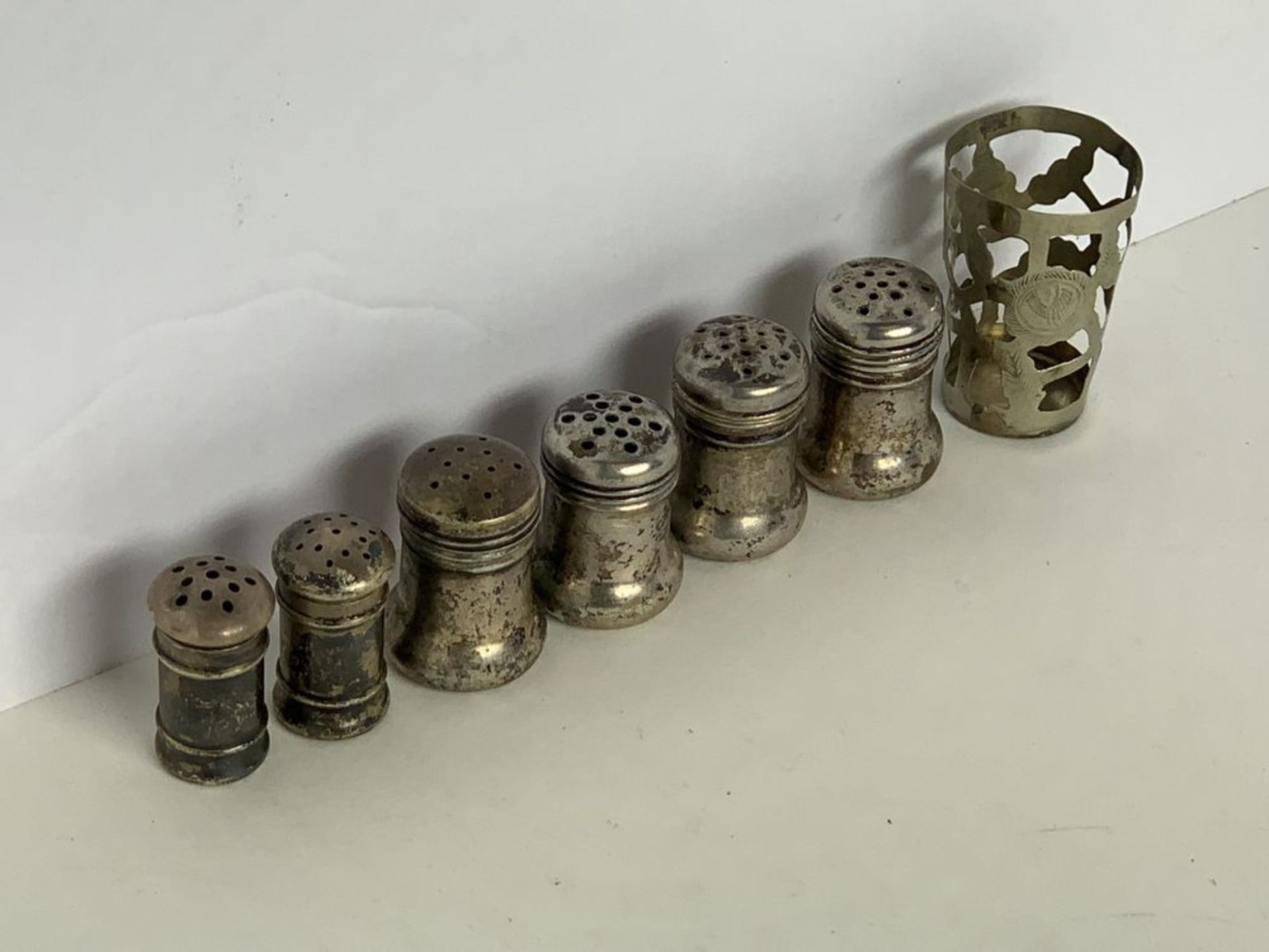 6 Silver Salt Shakers and More - Image 3 of 4