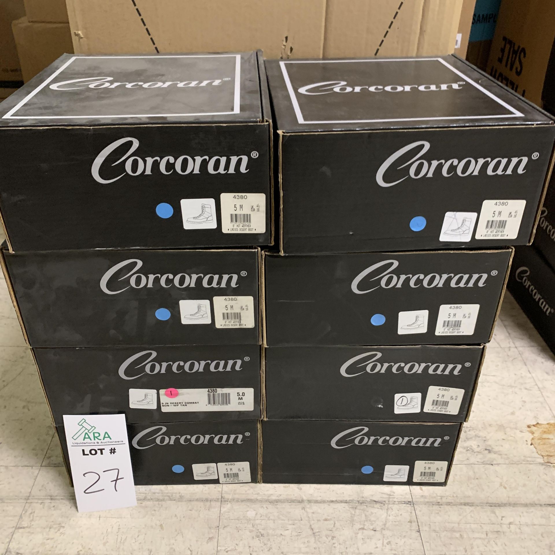 8 Pairs of Corcoran Desert Combat Boots, Tan 4380, Various Sizes, New in Box, Retail $400++ - Image 2 of 3