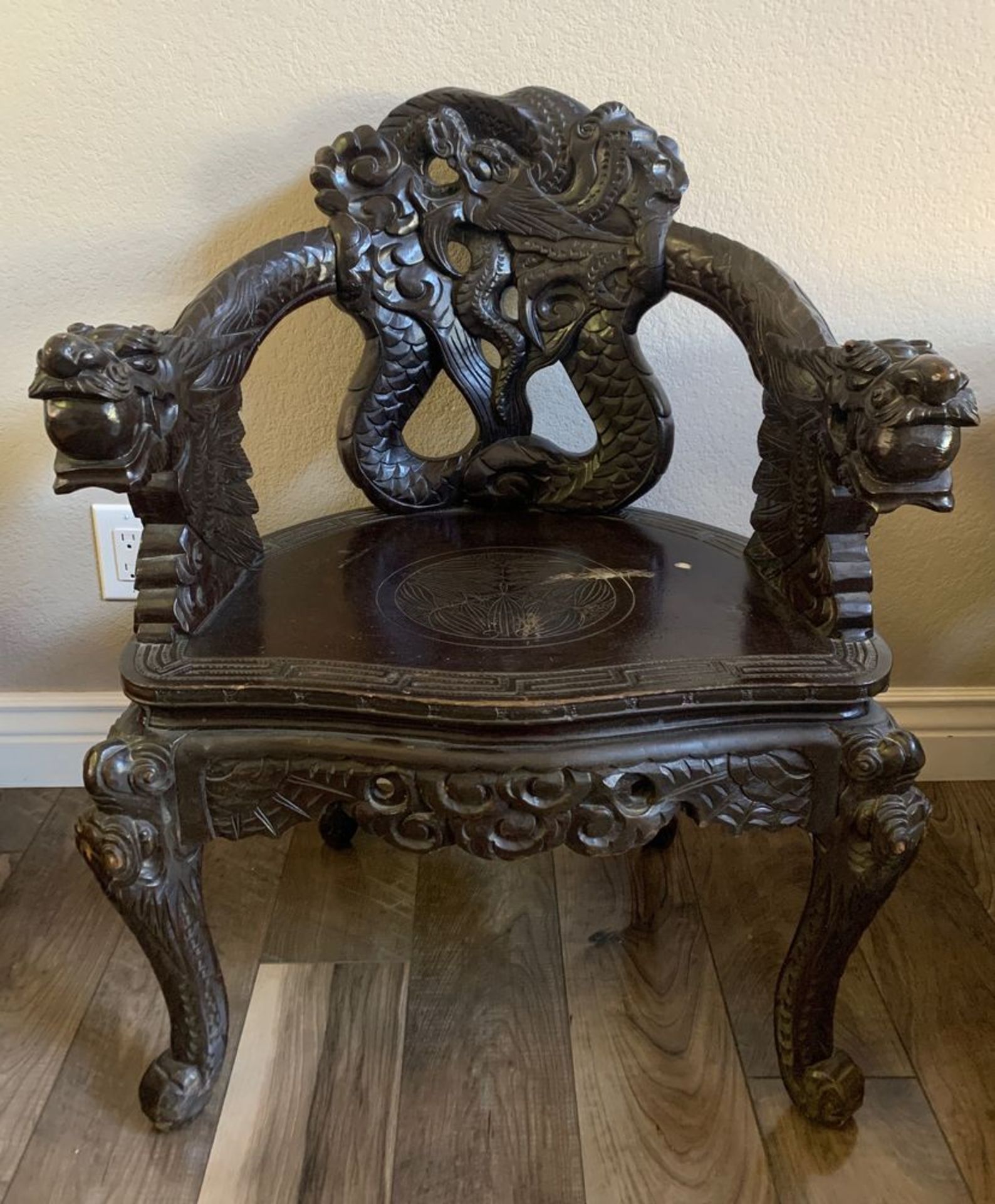 Antique Queen's Throne Chair, Hand Carved Wood, believed to be 150+ years old