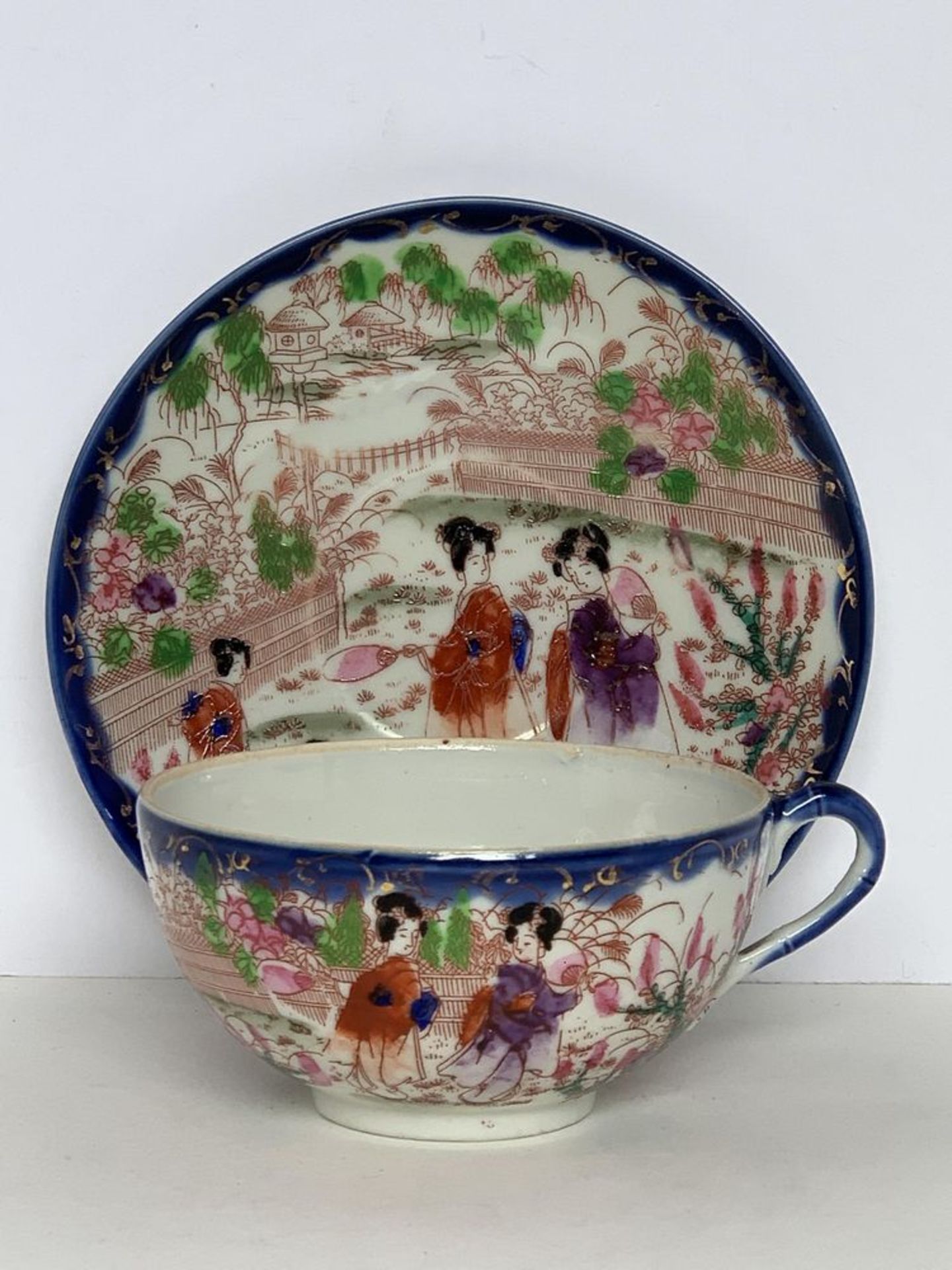 Antique Bone China Tea Cup Set Appears to be quite old and hand painted, unverified