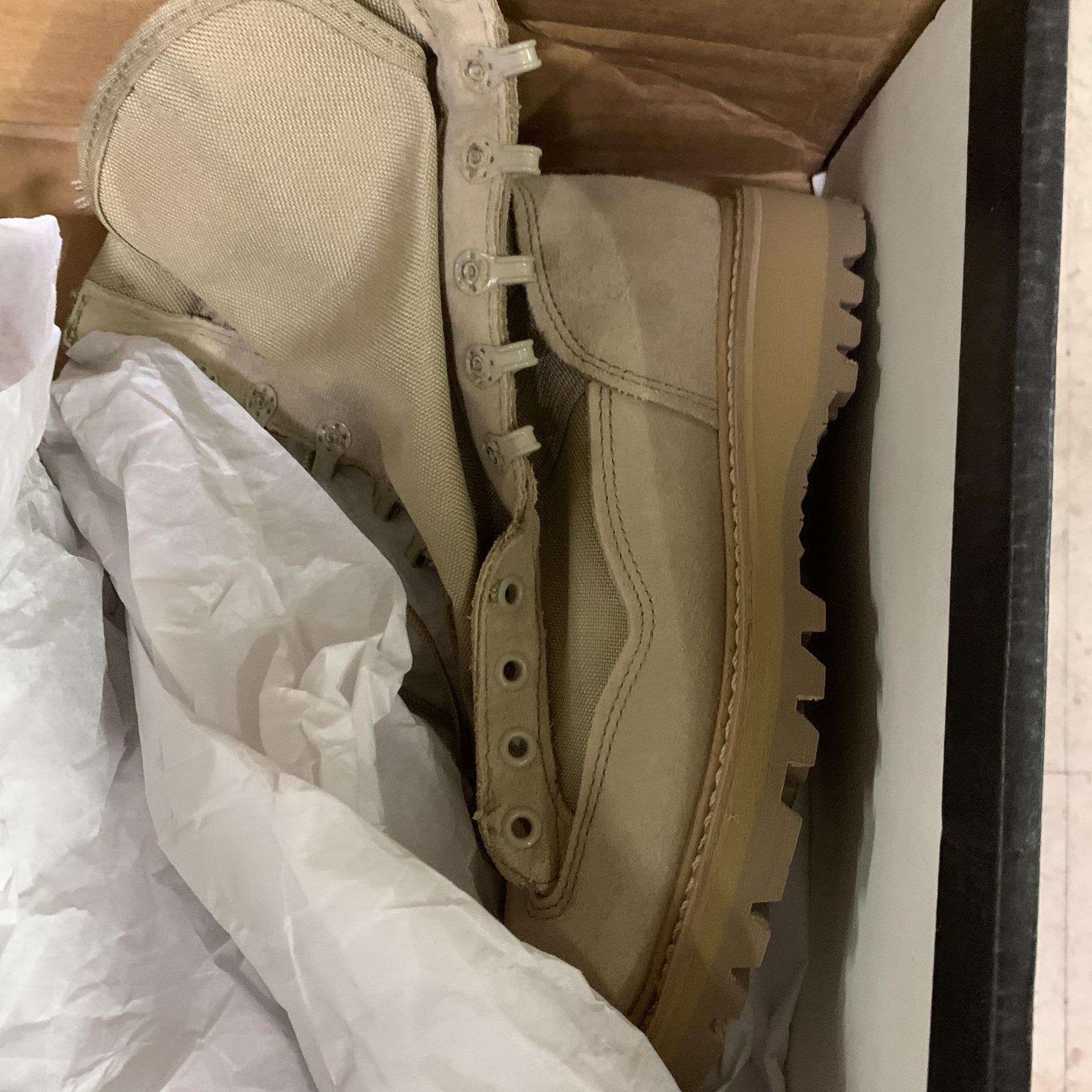 8 Pairs of Corcoran Desert Combat Boots, Tan 4380, Various Sizes, Retail Value $400++ - Image 4 of 4