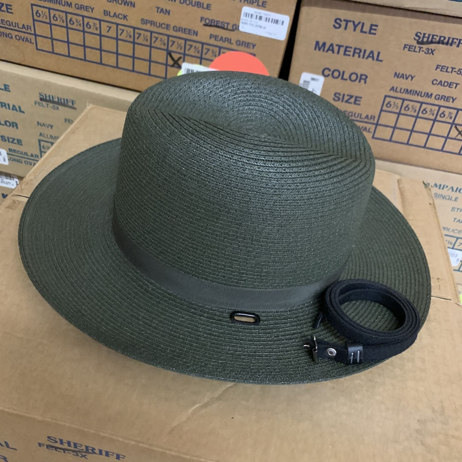 17 Sheriff Uniform Hats, The Lawman Genuine Milano, Straw Single, Forest Green, Various Sizes - Image 4 of 6