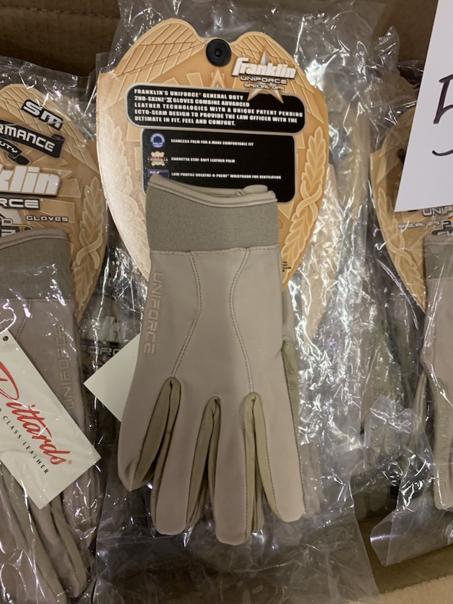 60 Pairs of Franklin Uniforce Gloves, High Performance 2nd Skinz Tan Sml, New in Packaging - Image 4 of 5