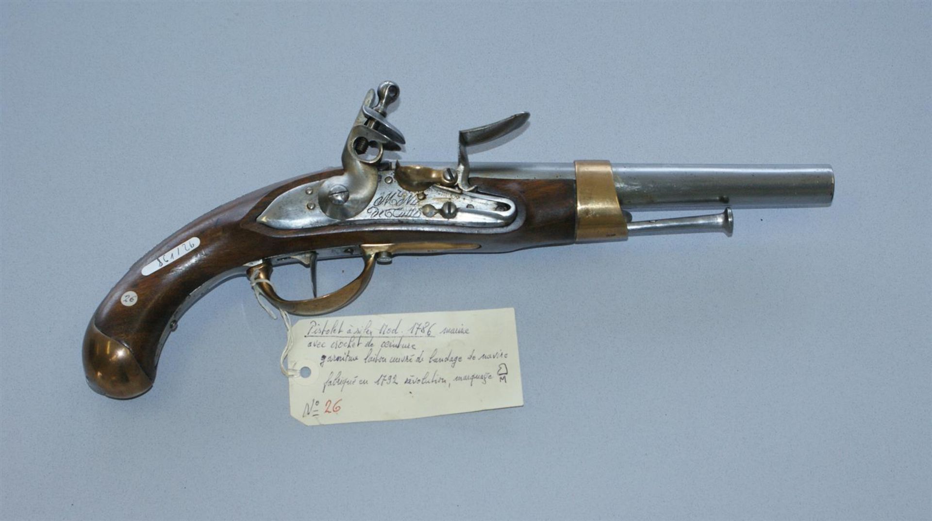 1 PISTOLET à silex modèle 1786 de marine - Manufacture Nationale de Tulles - toute [...]