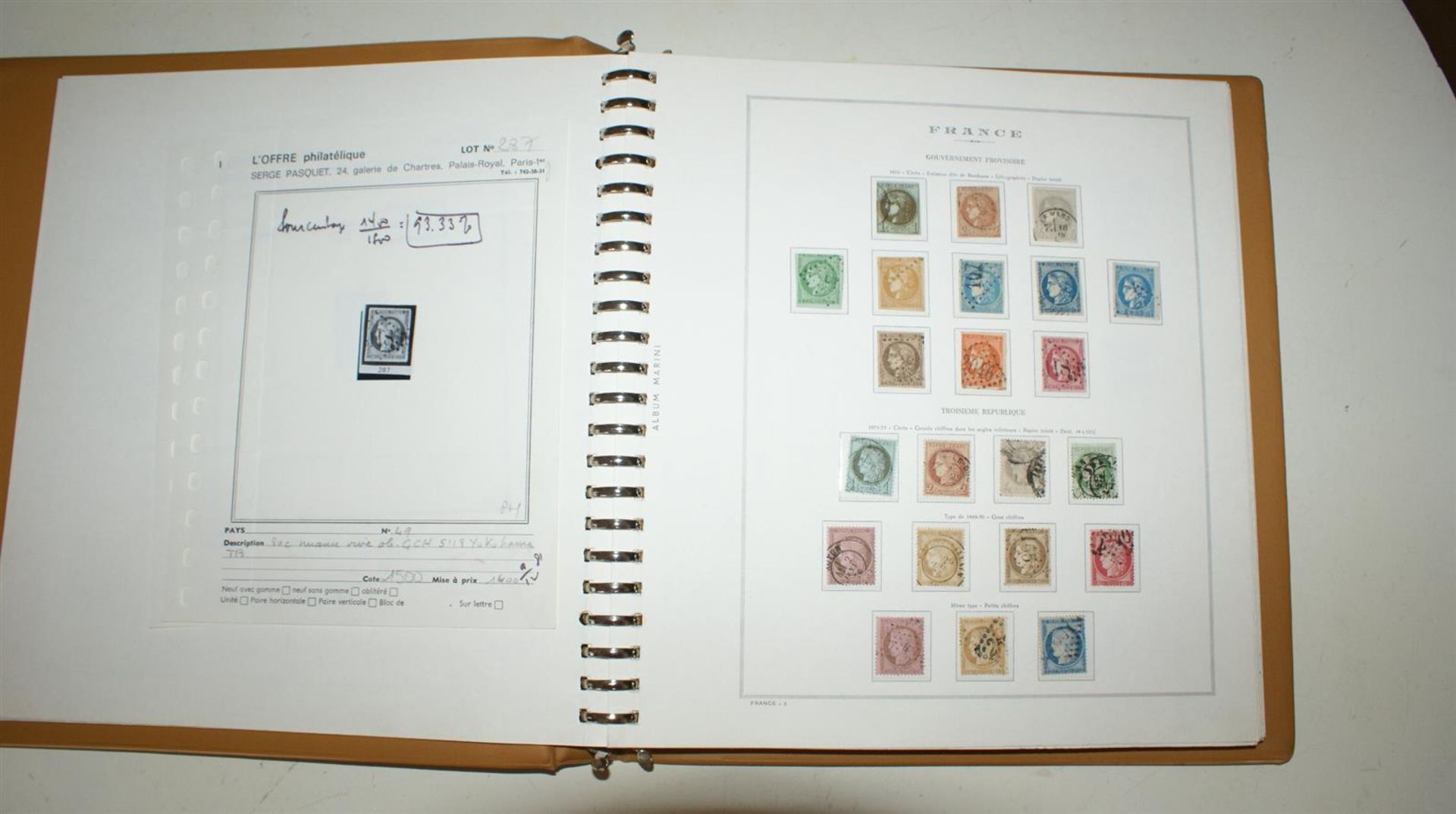 Classeur 1 : timbres de France de 1849 à 1944 - pour les classiques : 7 a touché [...] - Bild 3 aus 6