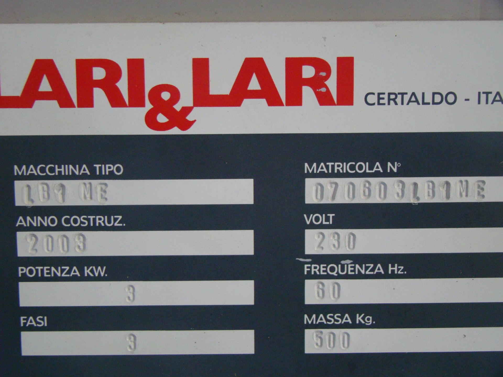 Lari & Lari Oscillating Chisel Mortiser Model LB1ME - Image 4 of 8