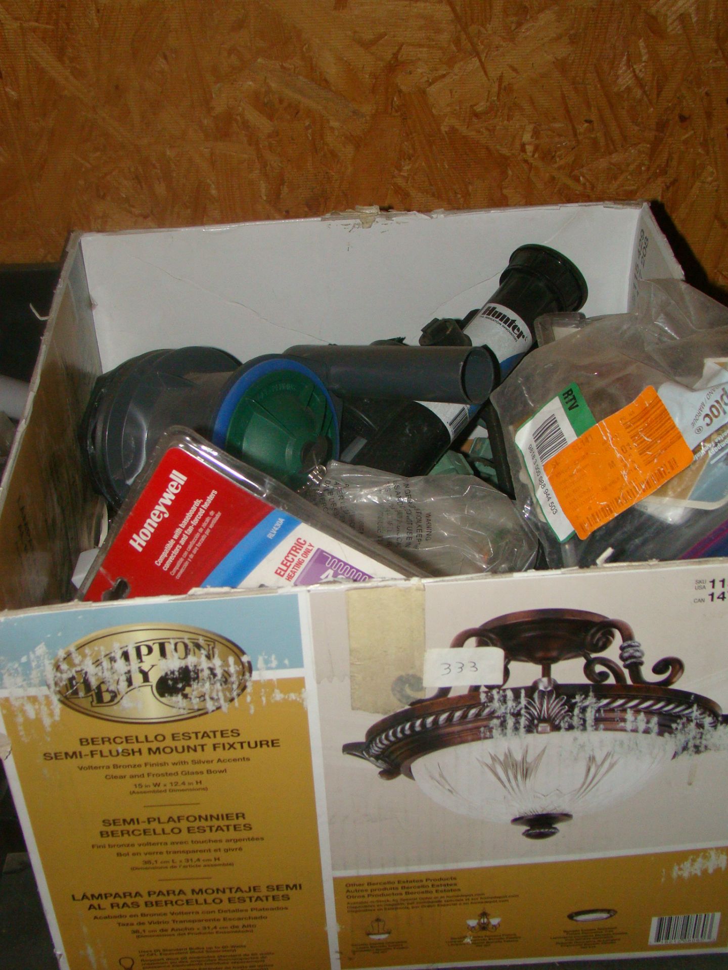 Box of plumbing; irrigation and thermostats