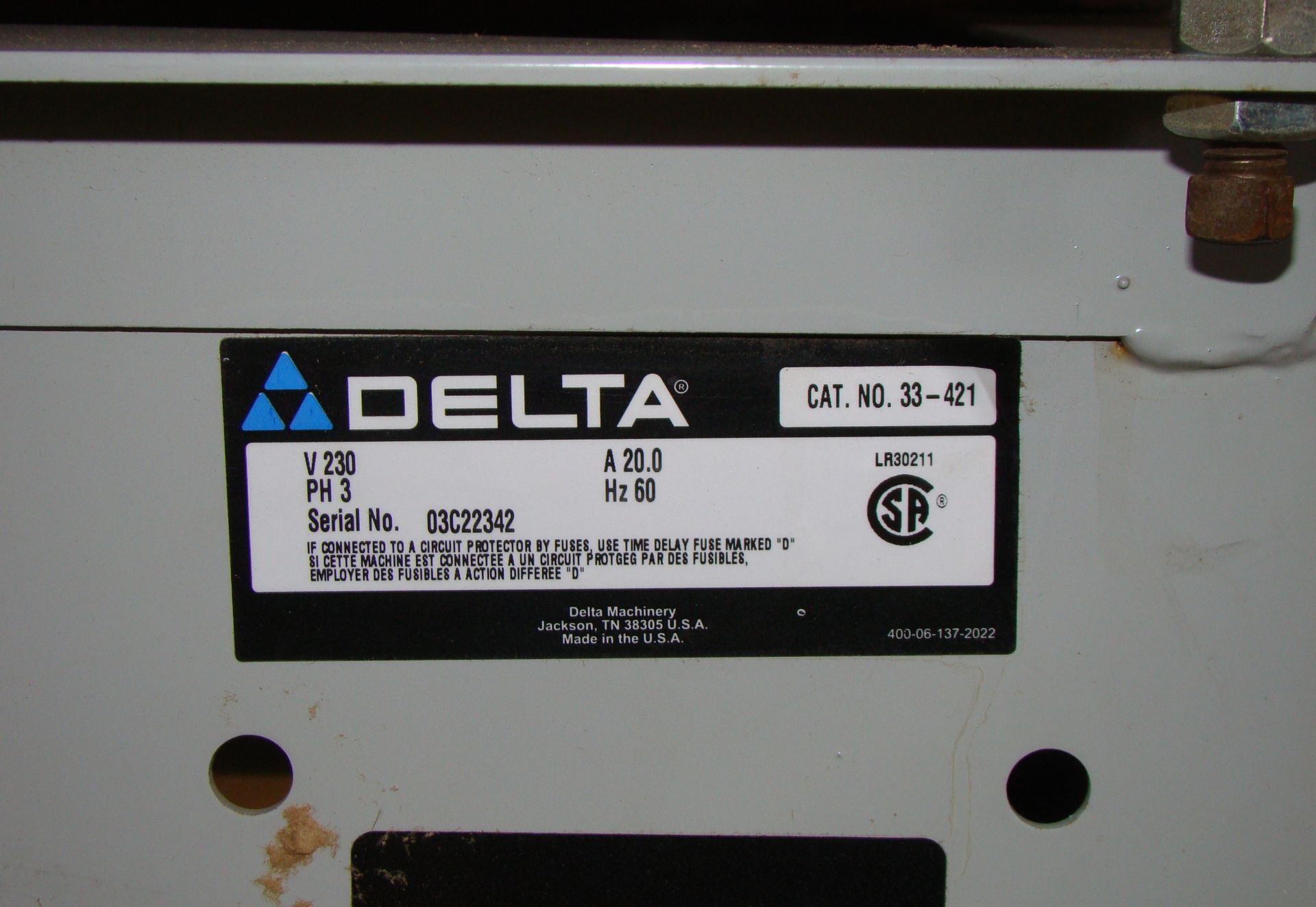 Delta 33-421 18" Radial Arm Saw 7.5 HP 230/460 Volt 3PH - Image 5 of 7