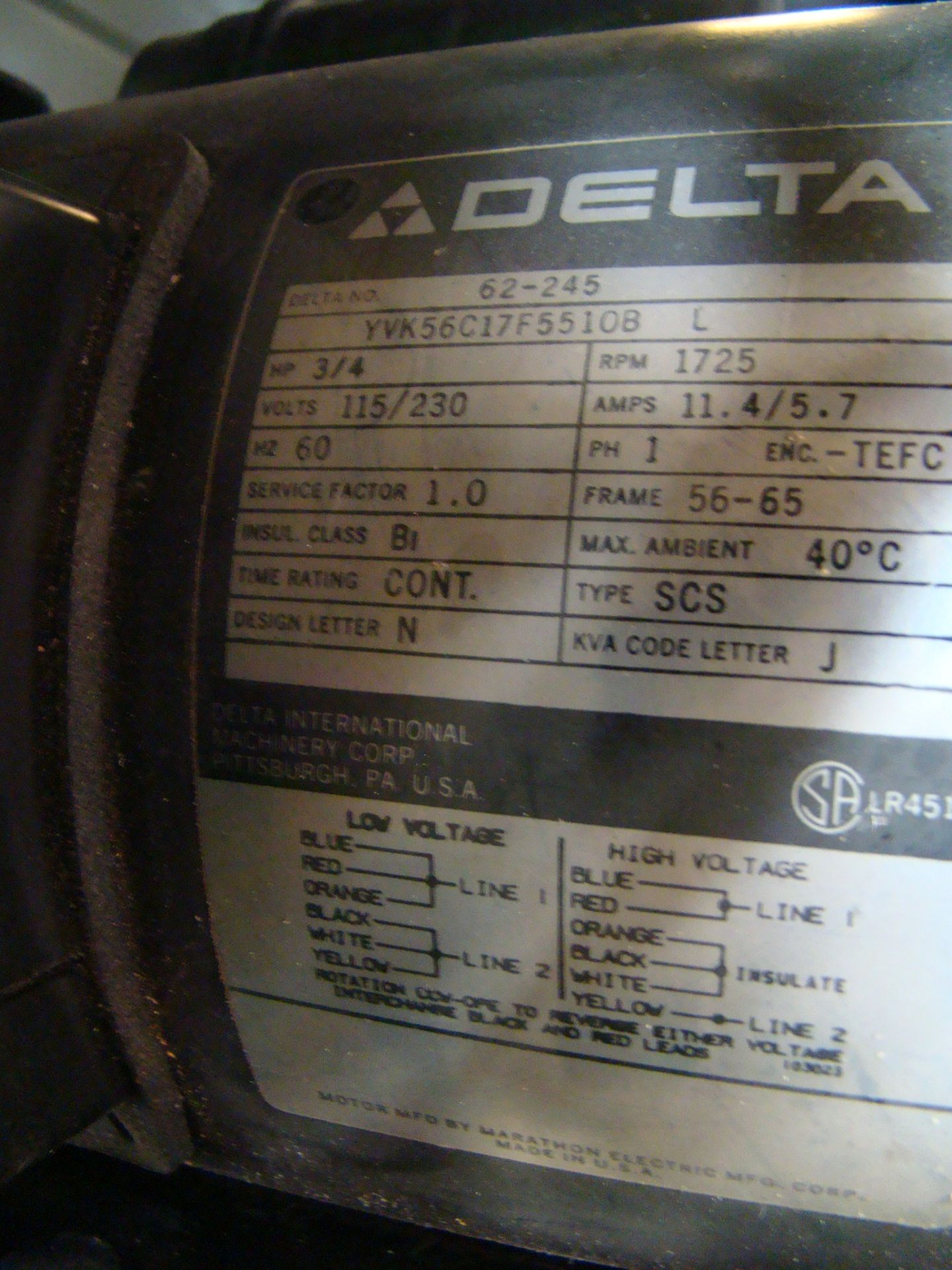Delta 14" Band Saw 28-203, 3/4HP, 115 Volt 1PH - Image 9 of 9