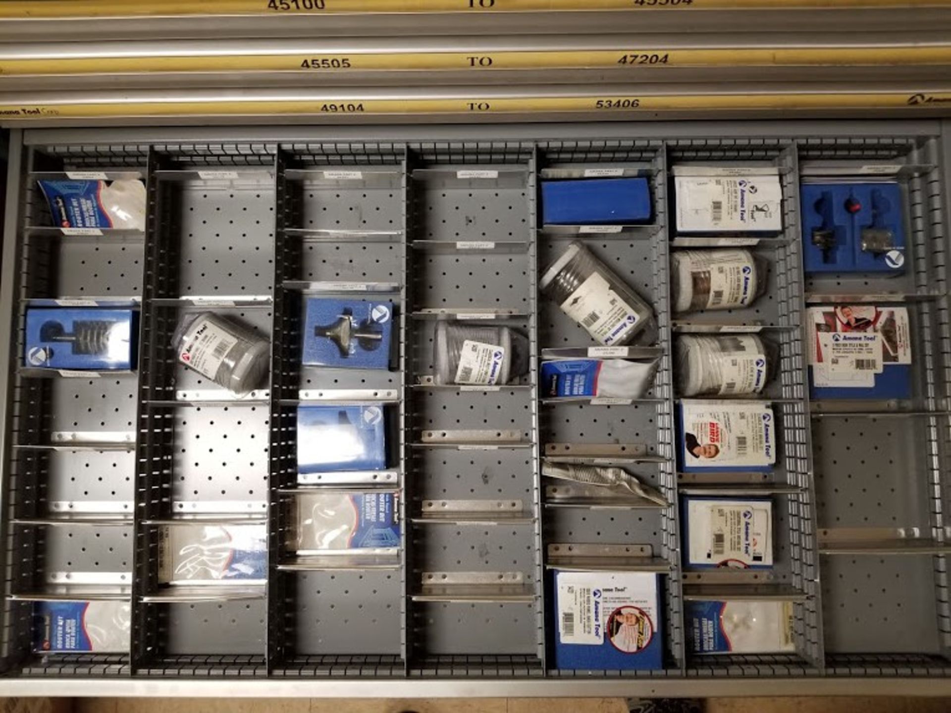 Amana Router Bits, Amana Store Display Case, & Amana Blue Lockible Cabinet with Router Bits - Image 8 of 9