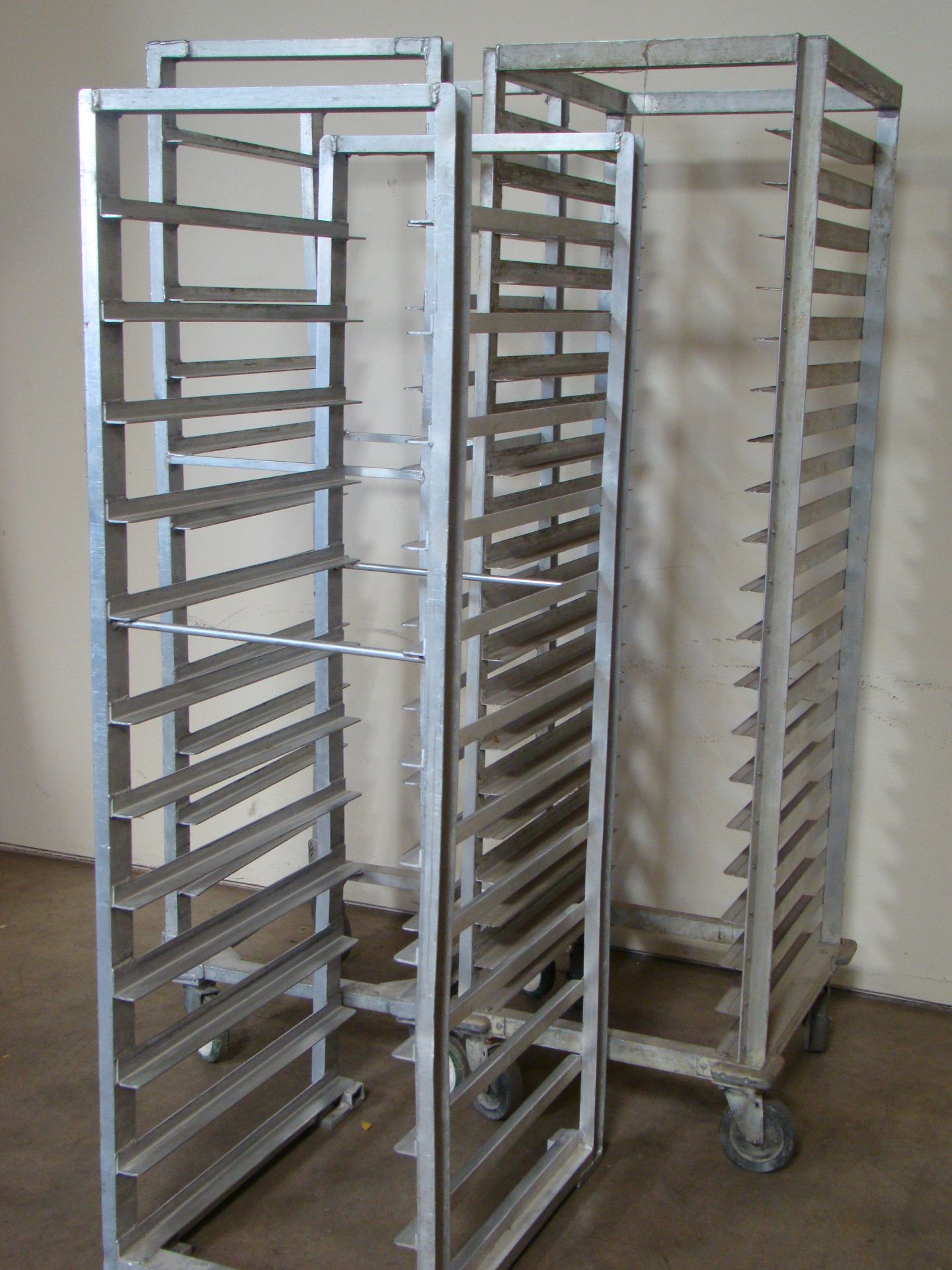 3 - Heavy Duty Aluminum Bakers Racks (2-20 shelves, 1-12 shelf)