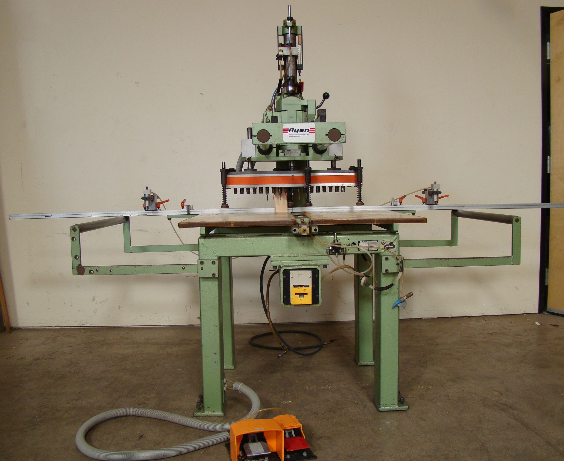 Ayen 21 Spindle Pneumatic Line Boring Machine with foot pedal, 230/460 Volt 3PH