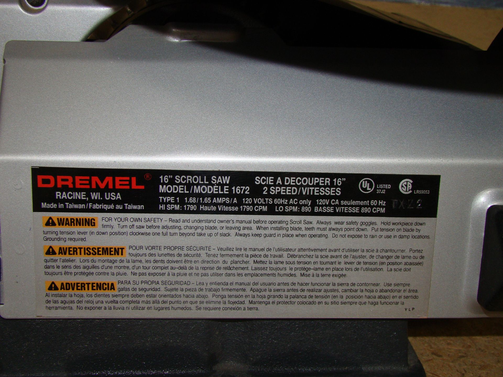 Dremel 16" 2-speed Scroll Saw Model #1672, 120 Volt - Image 2 of 4