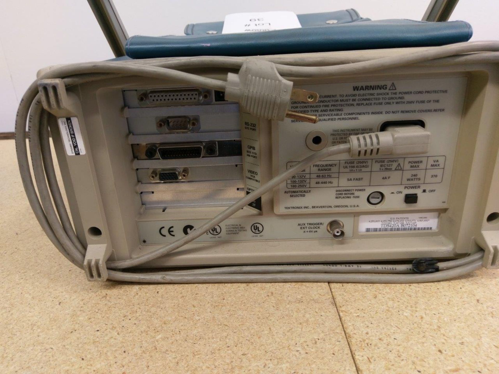 Tektronix Model TDS420A Four Channel Digitizing Oscilloscope - Image 3 of 4