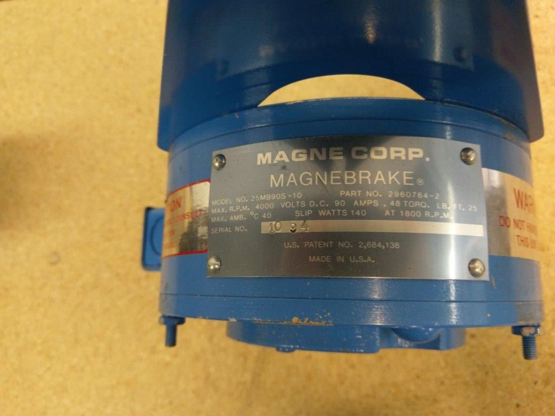 Lot of (2) Magne Corp Magnebrake Model # 25MB90S-10 - Image 3 of 3