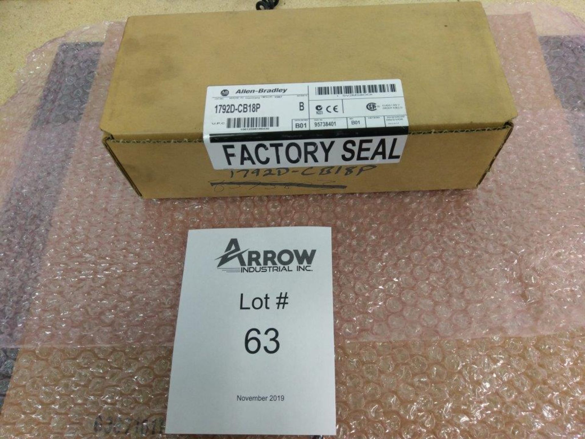 New Sealed - Allen Bradley Cat# 1792D-CB18P