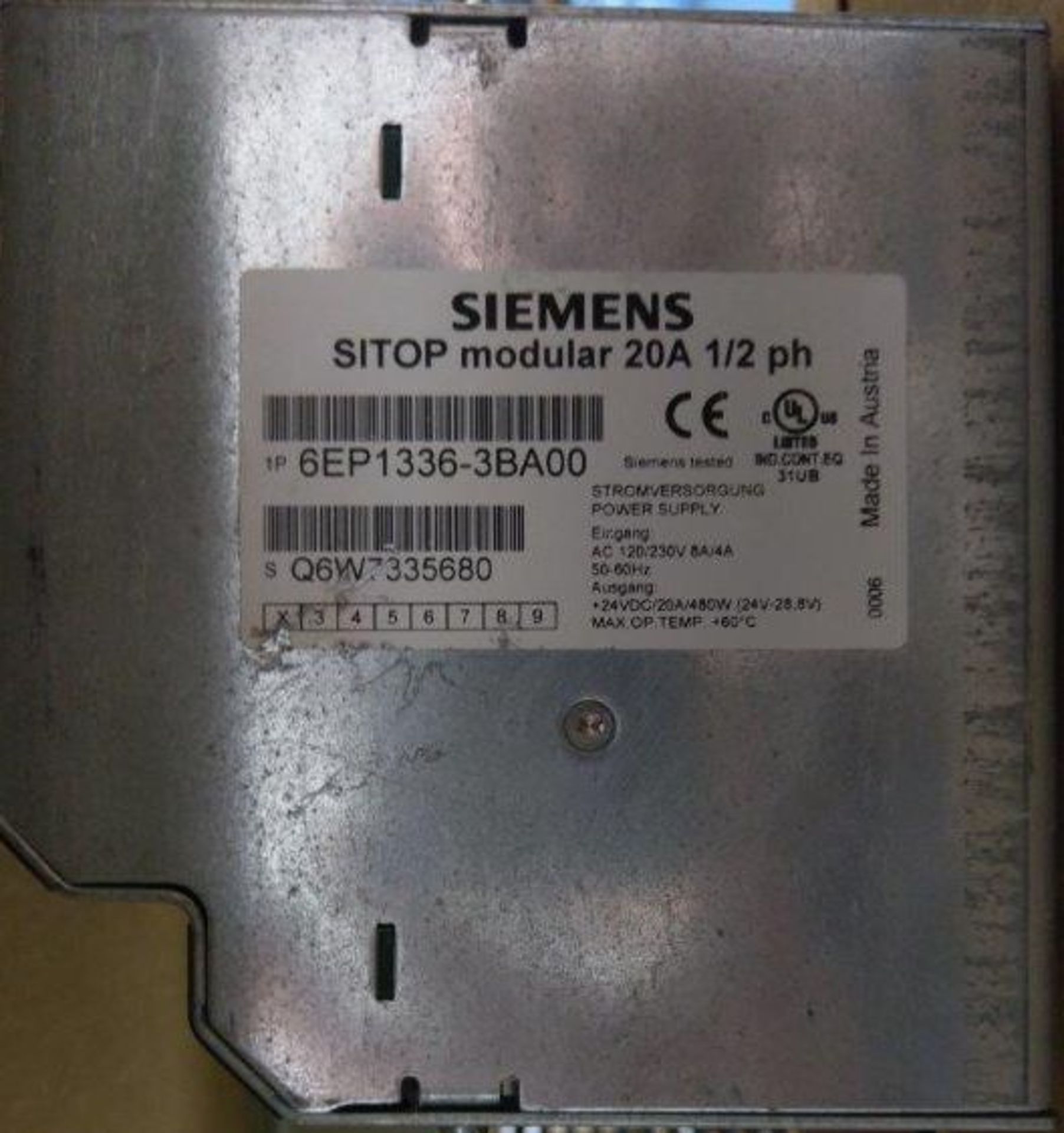 Lot of 4 Siemens SITOP Power Supply Model 1P 6EP1336-3BA00 - Image 2 of 3